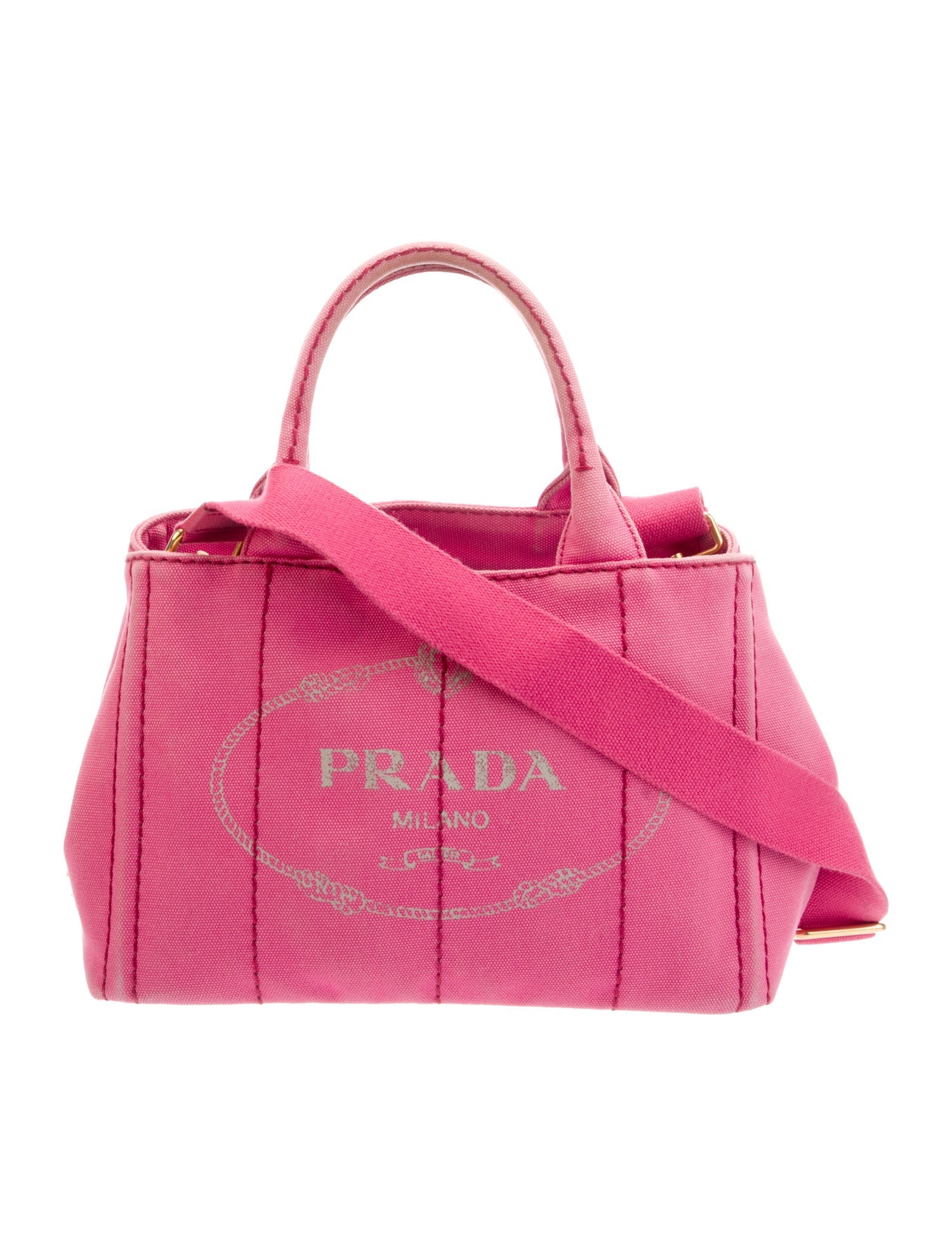 Prada Enameled Metal Triangle Bucket Bag
