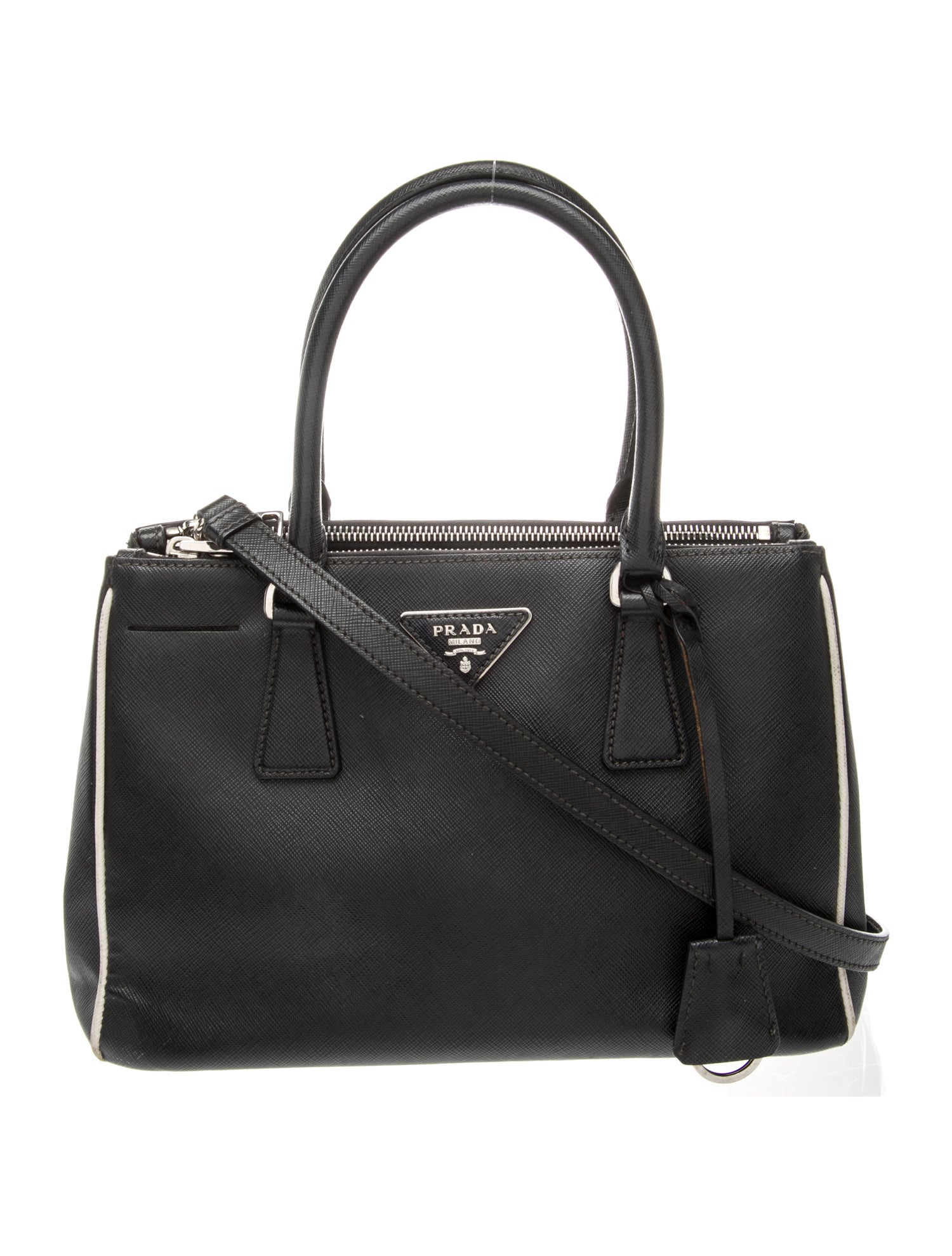 Prada Saffiano Lux Leather Galleria Double Zip Small