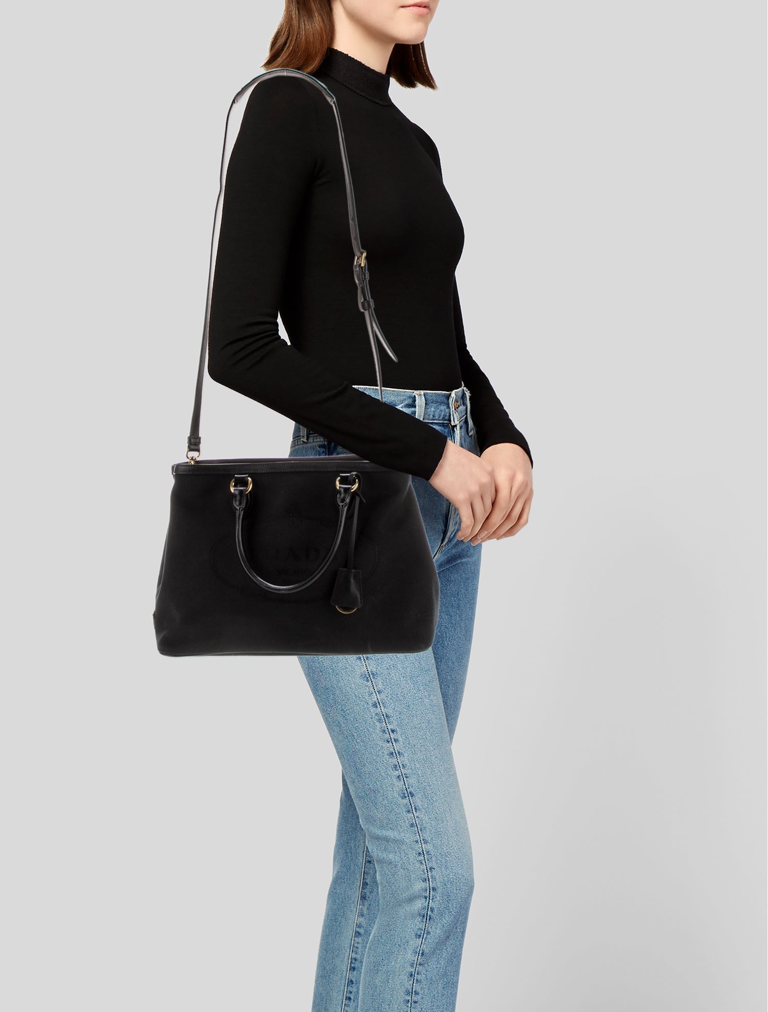 Prada Canvas Shoulder Bag