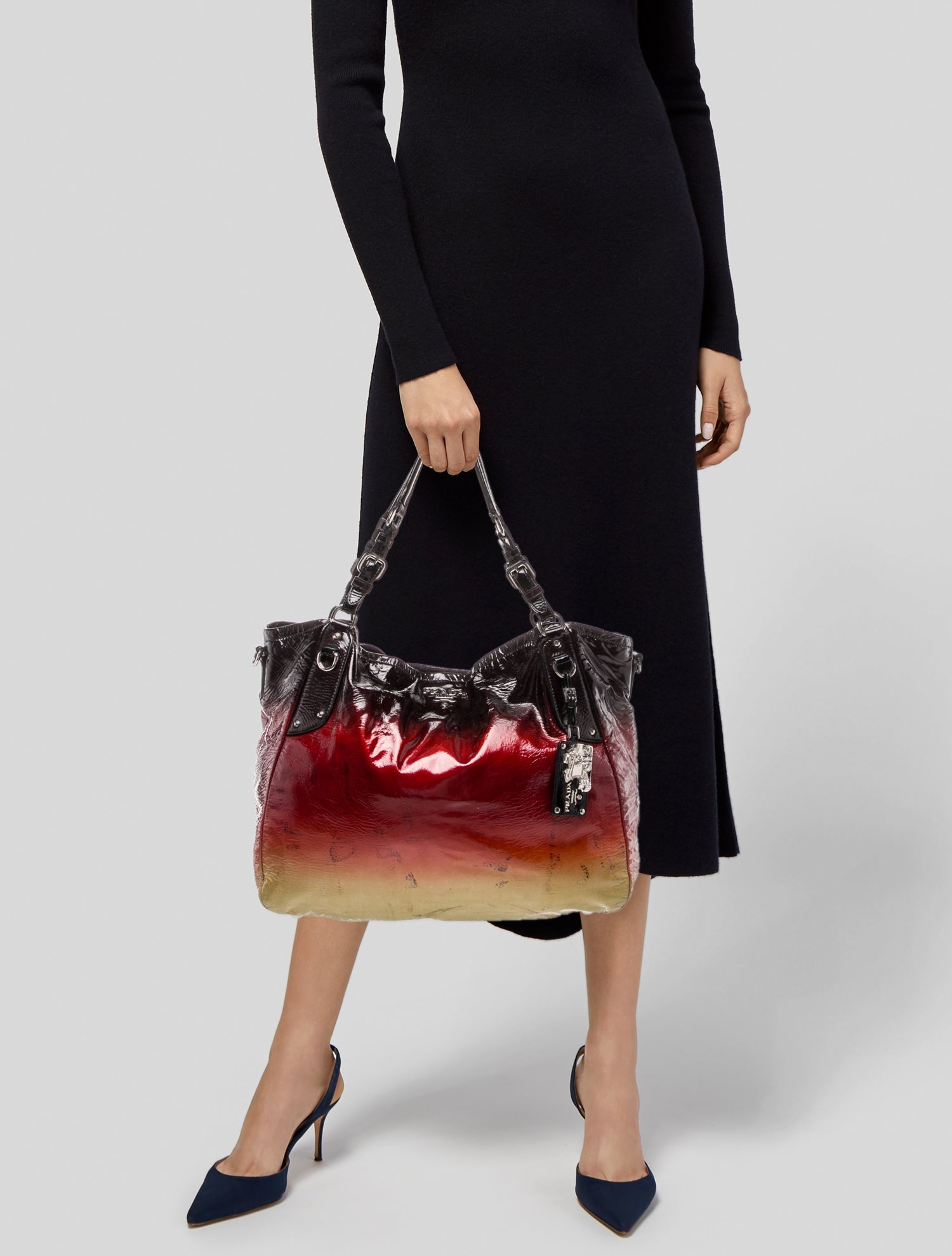 Prada Vernice Leather Shoulder Bag