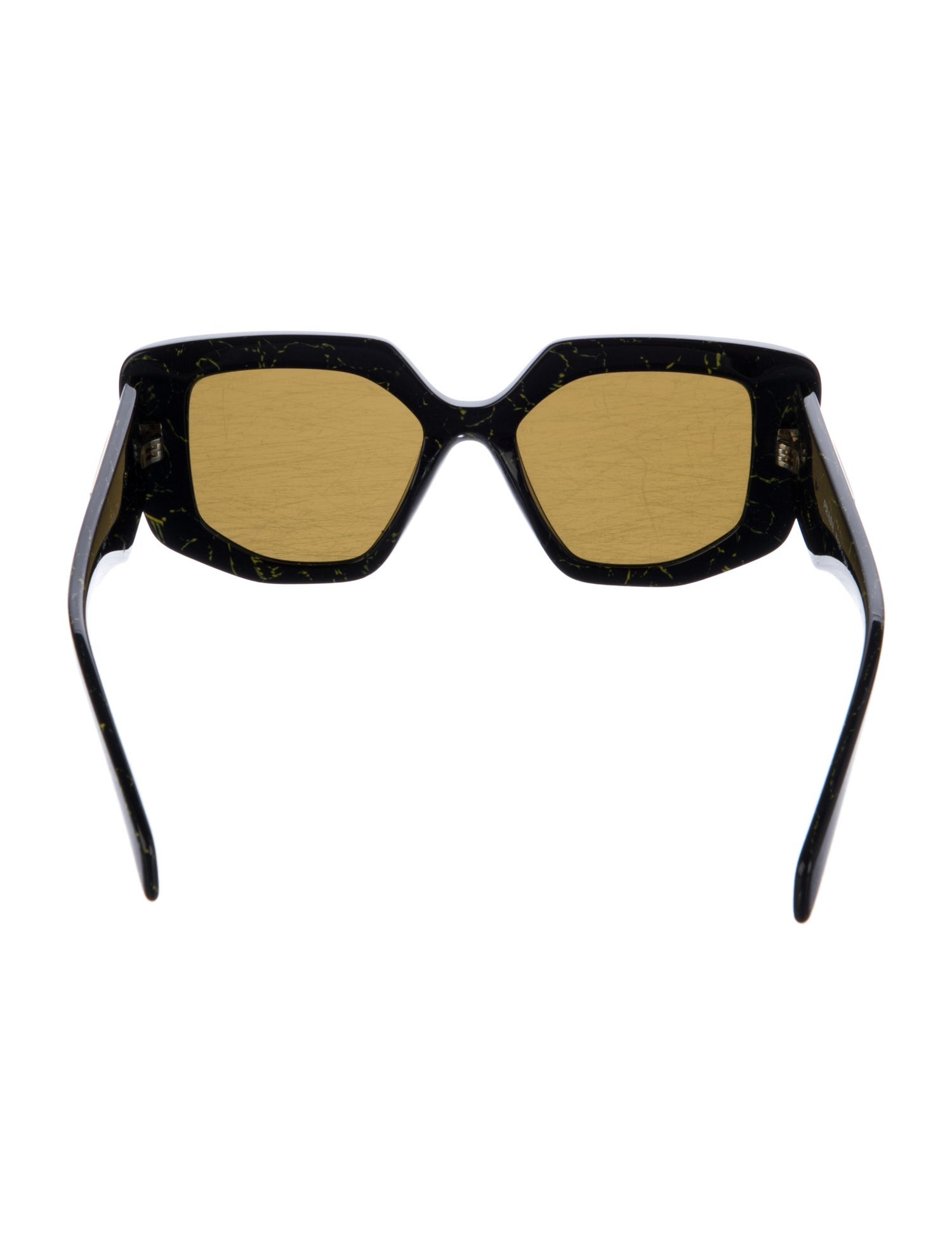 Prada Enameled Metal Triangle Square Sunglasses