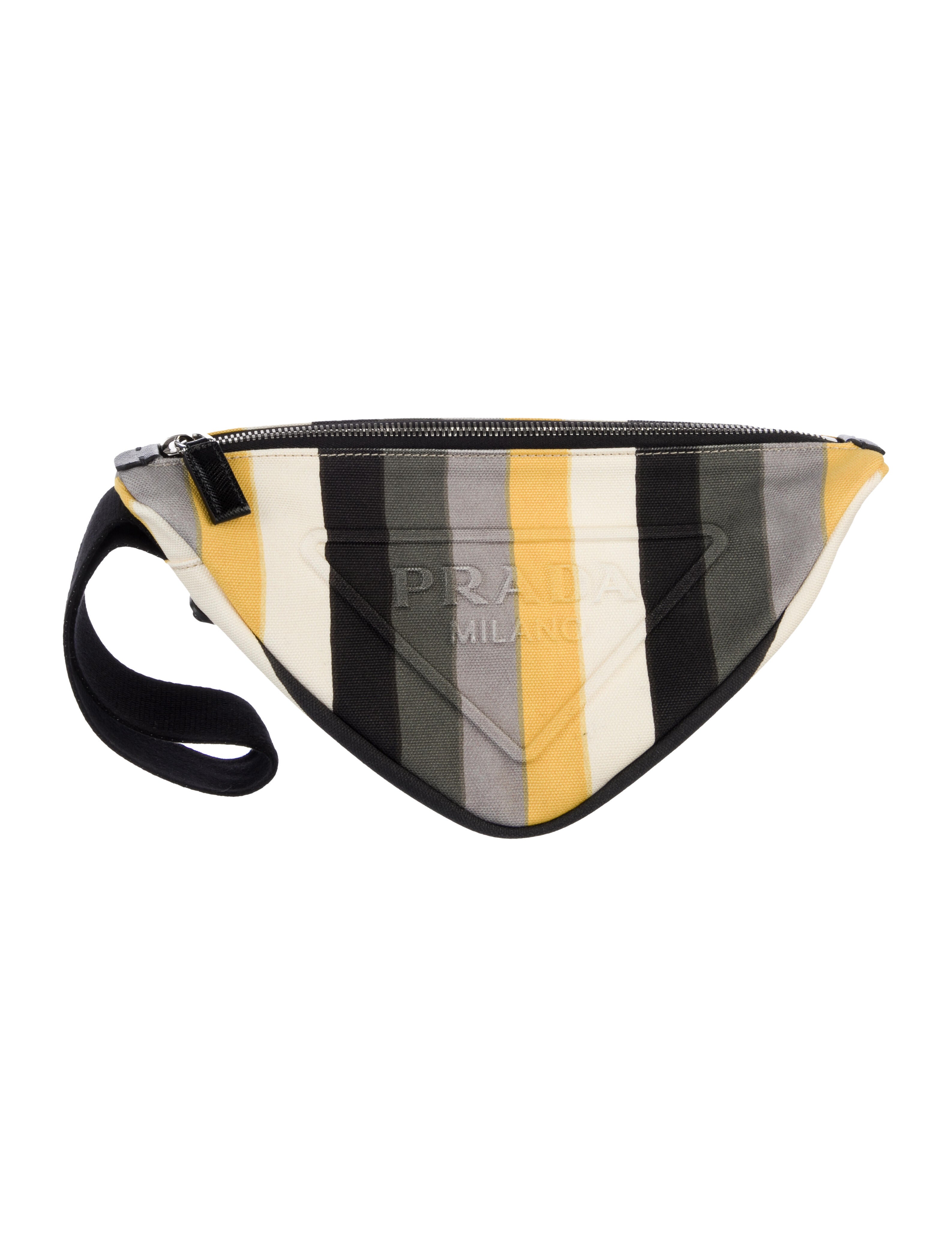 Prada Enameled Metal Triangle Minaudière