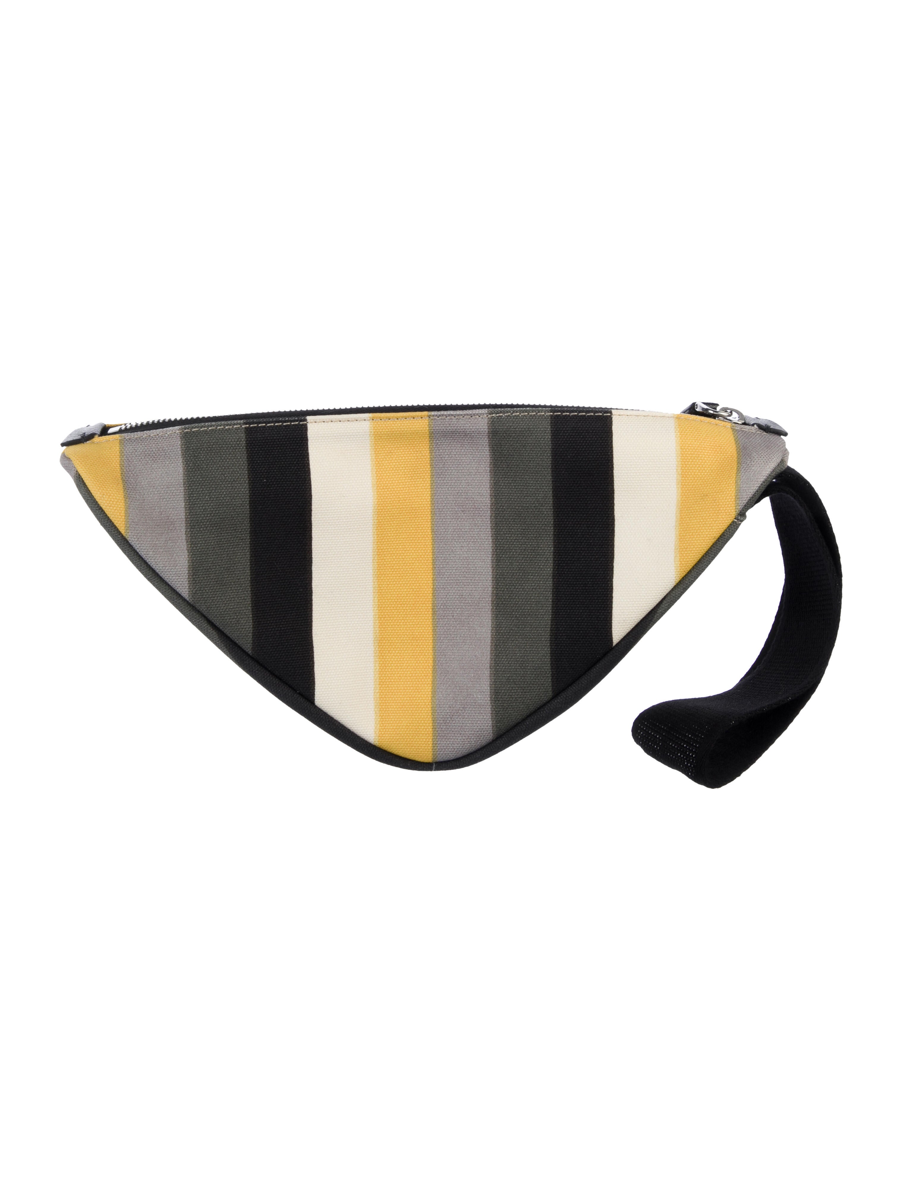 Prada Enameled Metal Triangle Minaudière