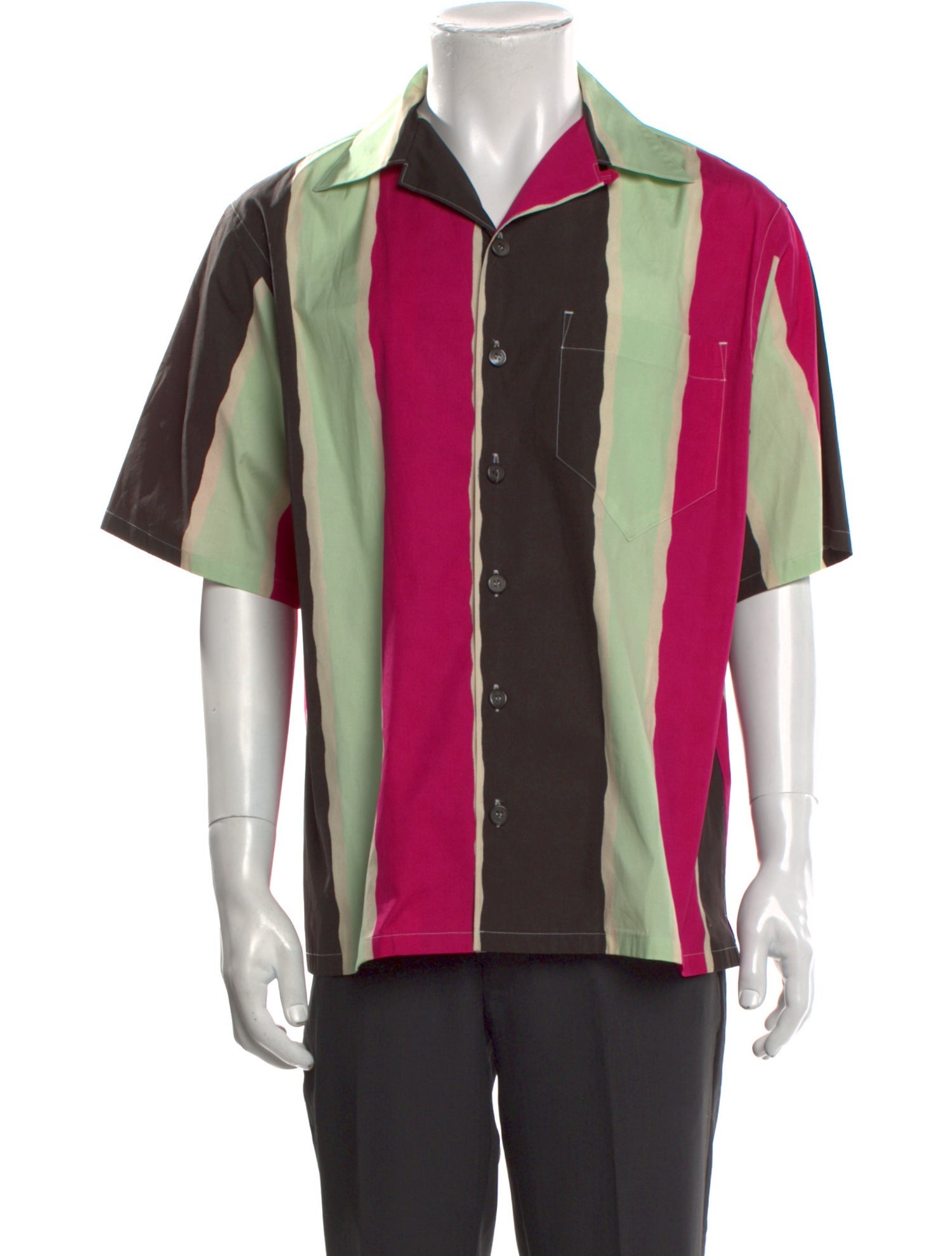 Prada 2022 Colorblock Pattern Shirt
