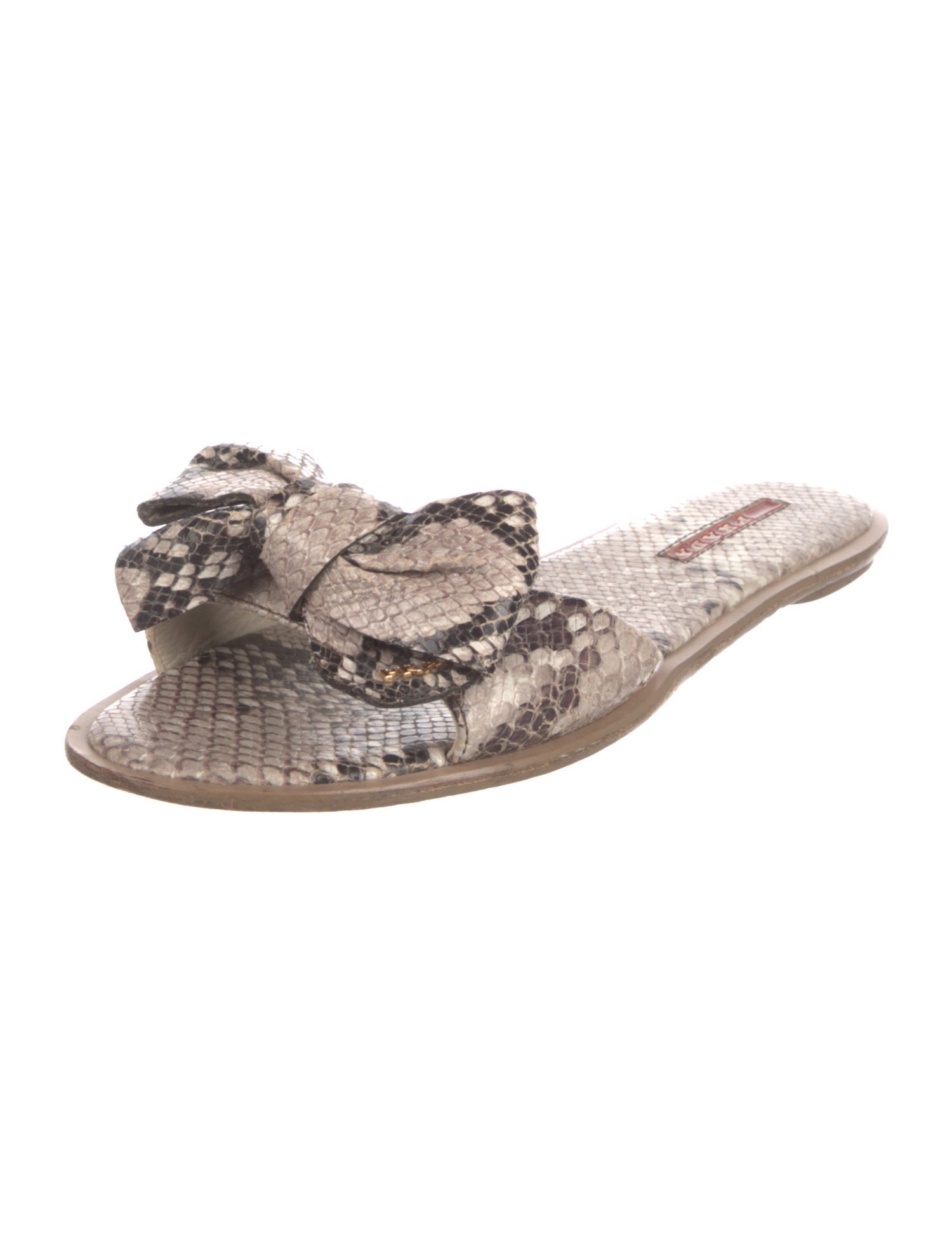 Prada Snakeskin Animal Print Slides