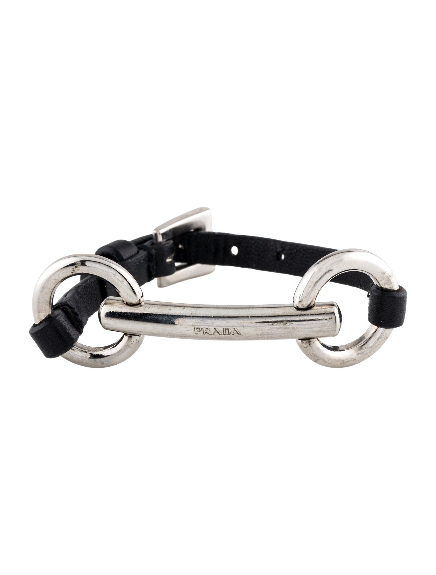 Prada Leather Wrap Bracelet