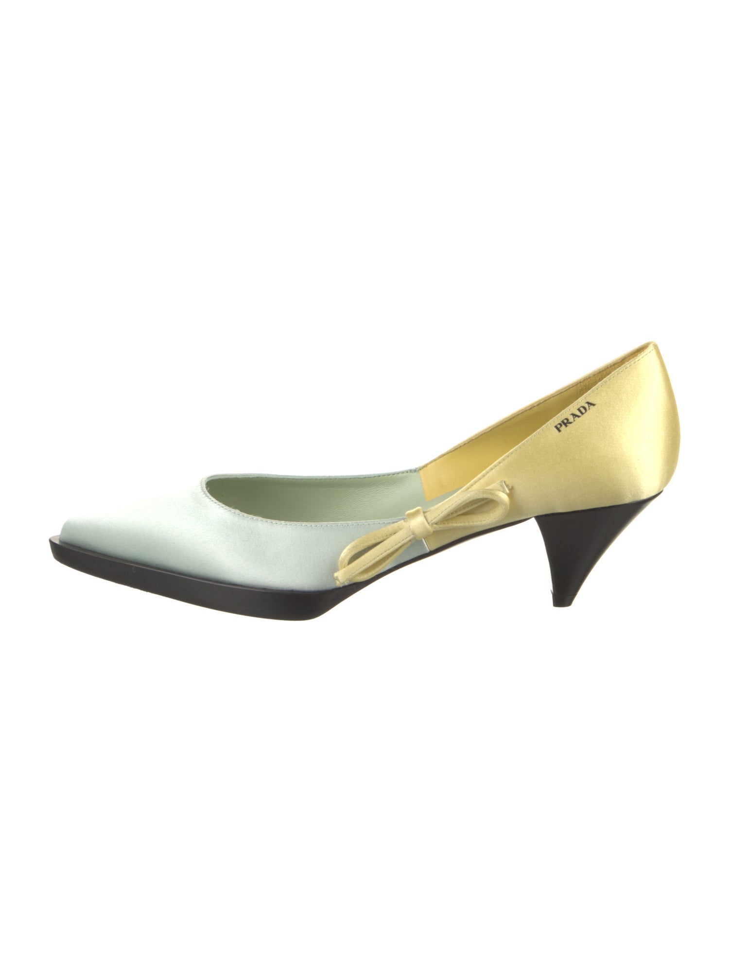 Prada Satin Bow Accents D'Orsay Pumps