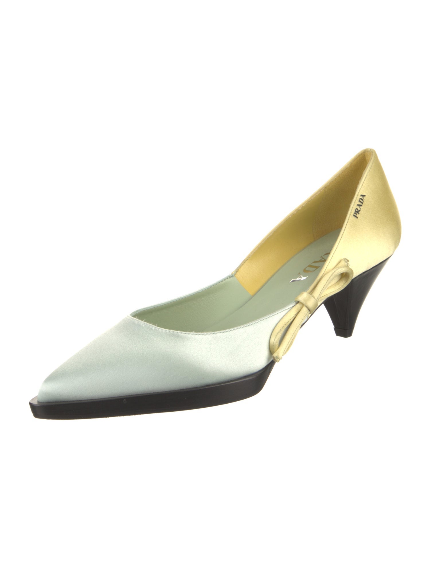 Prada Satin Bow Accents D'Orsay Pumps
