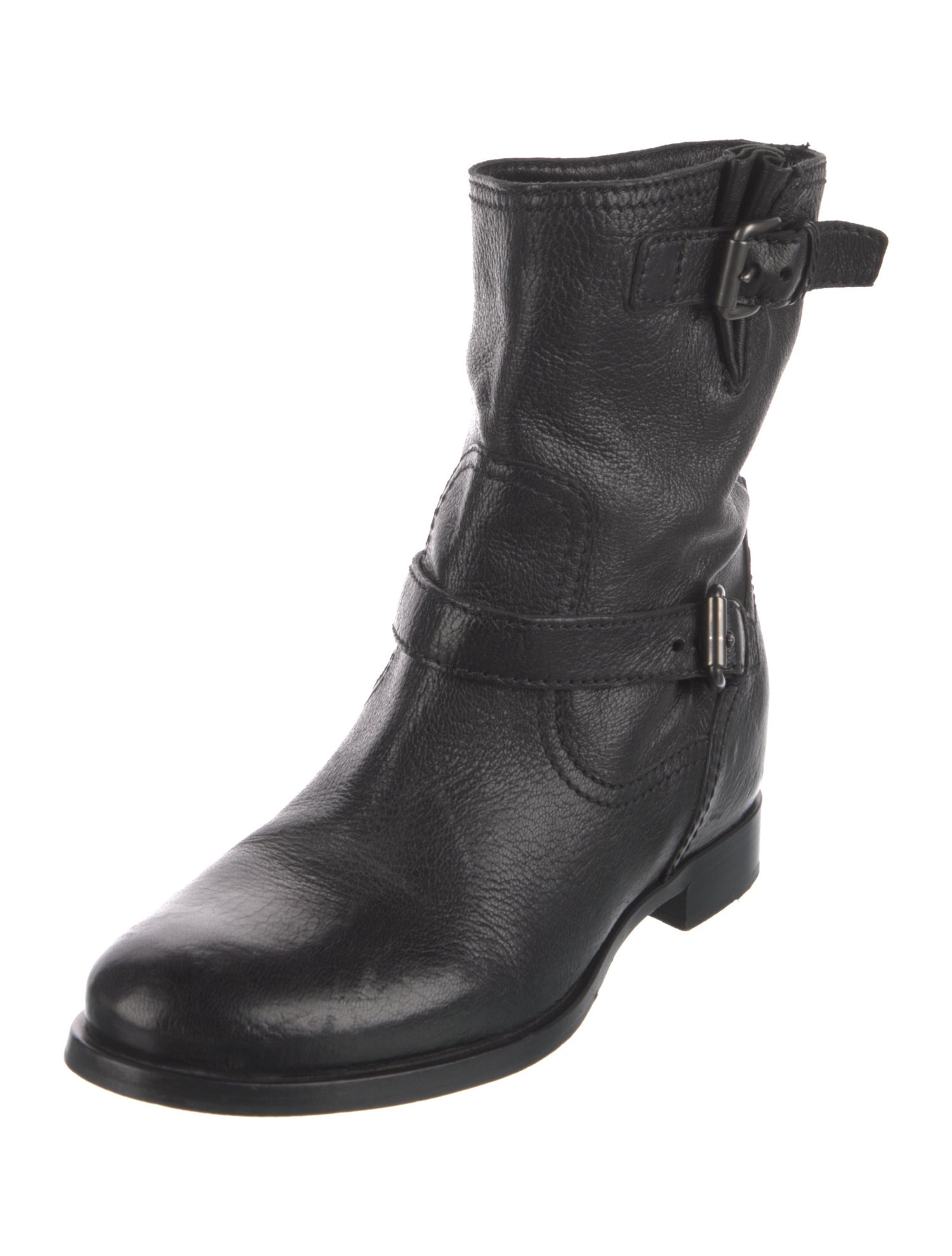 Prada Leather Moto Boots