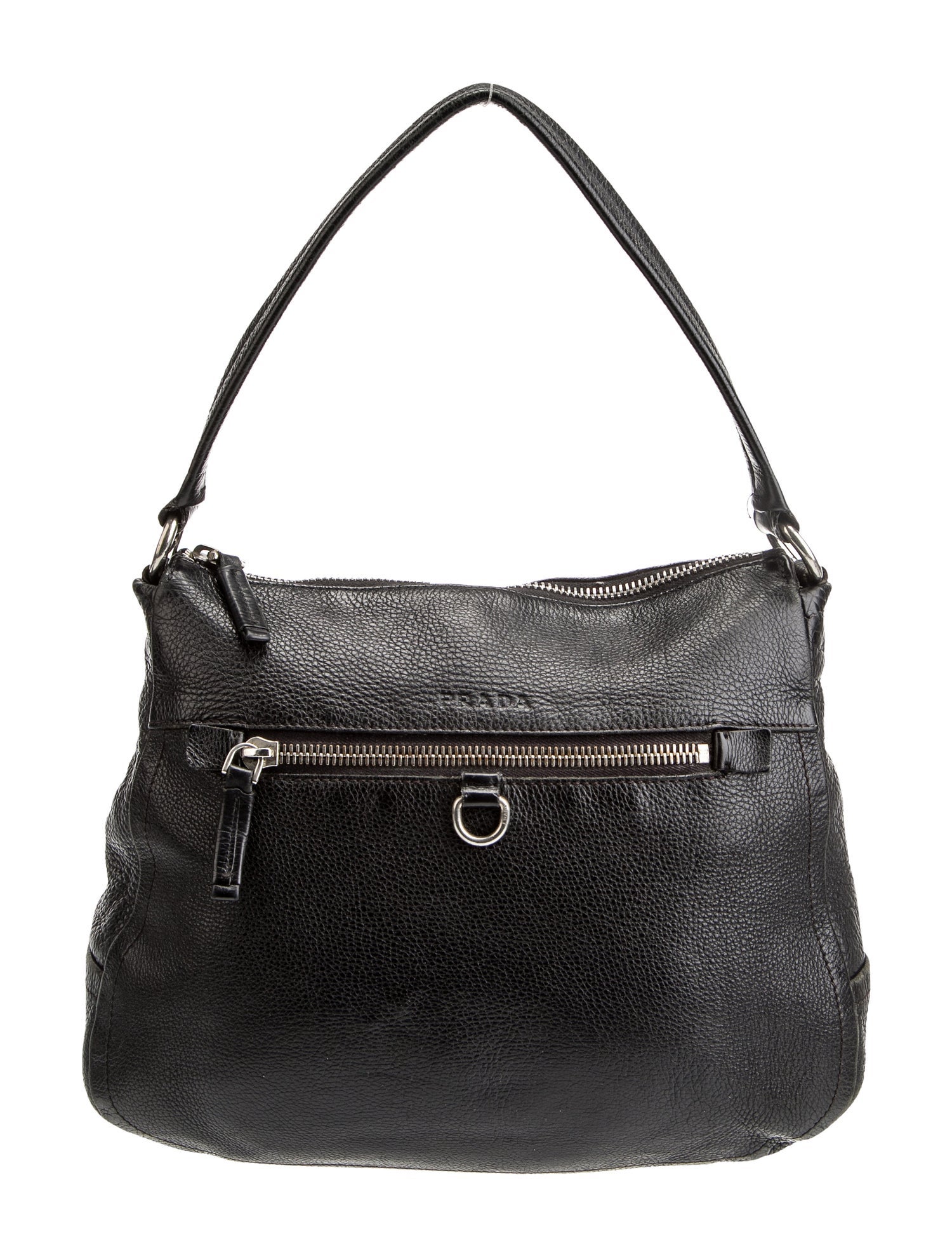 Prada Enameled Metal Triangle Shoulder Bag