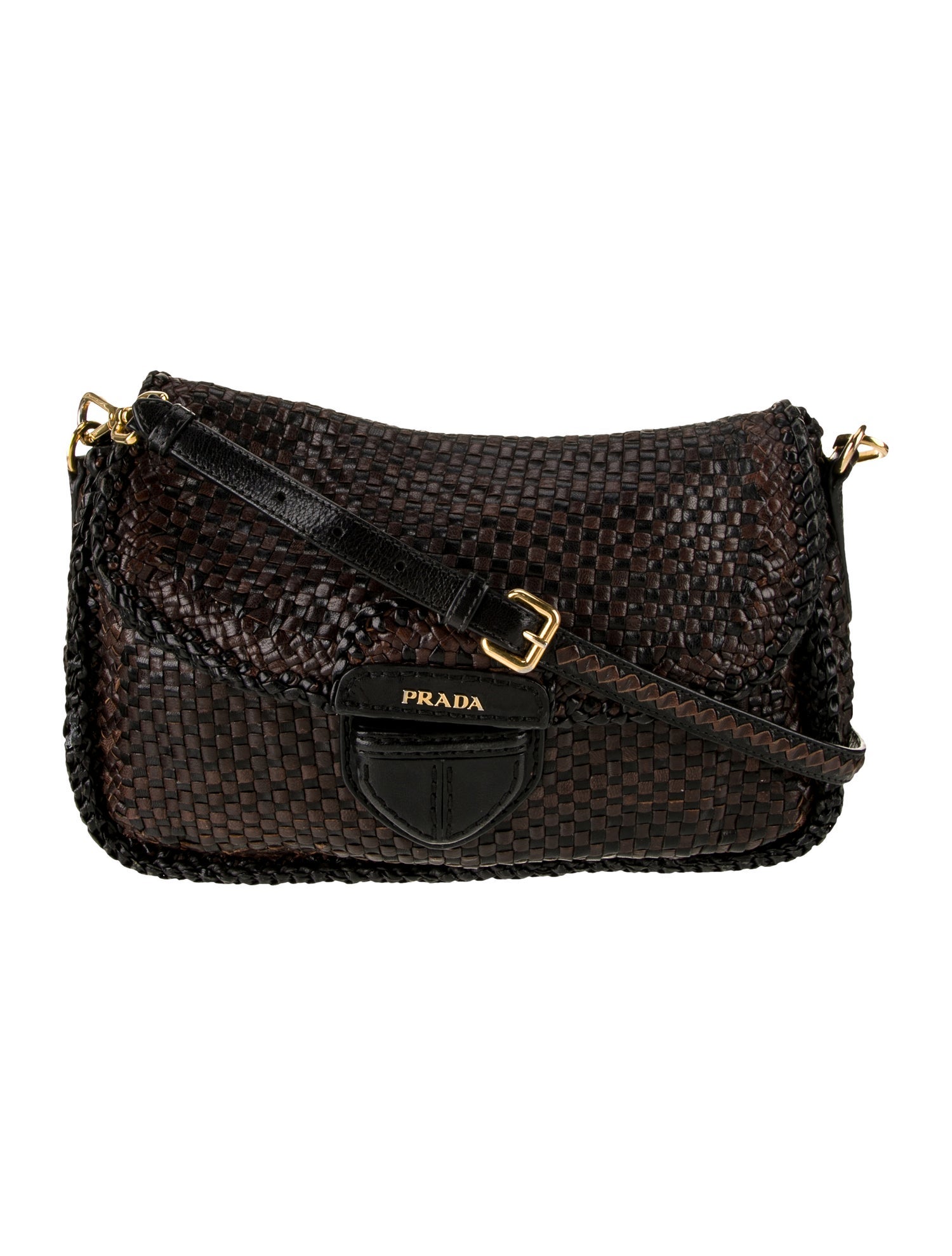 Prada Madras Leather Shoulder Bag