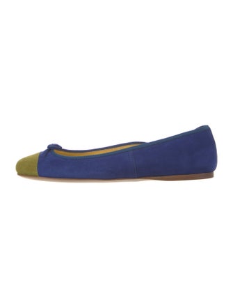 Prada Suede Colorblock Pattern Ballet Flats