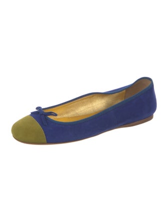 Prada Suede Colorblock Pattern Ballet Flats