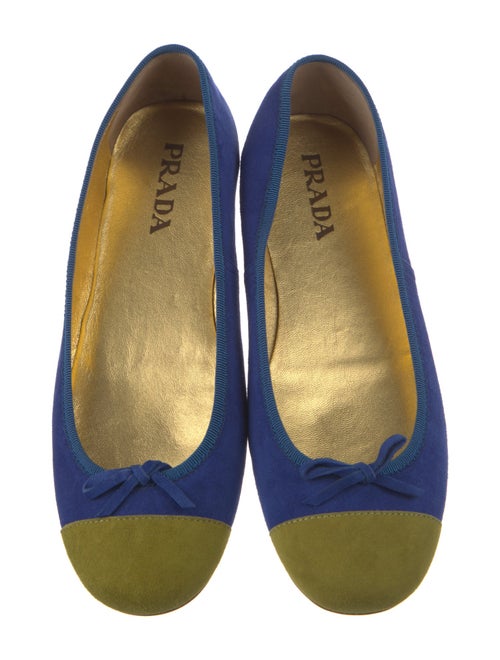 Prada Suede Colorblock Pattern Ballet Flats