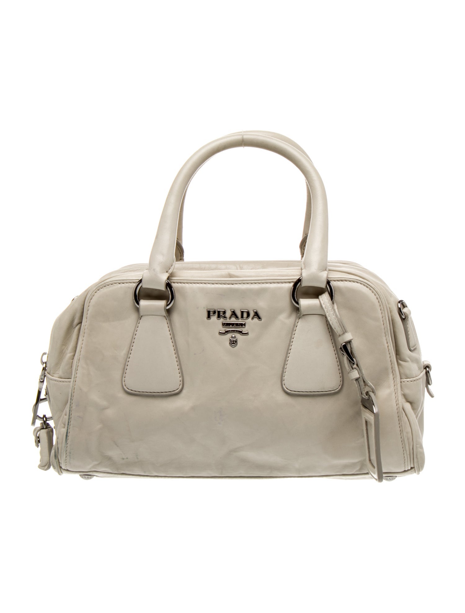 Prada Enameled Metal Triangle Bauletto