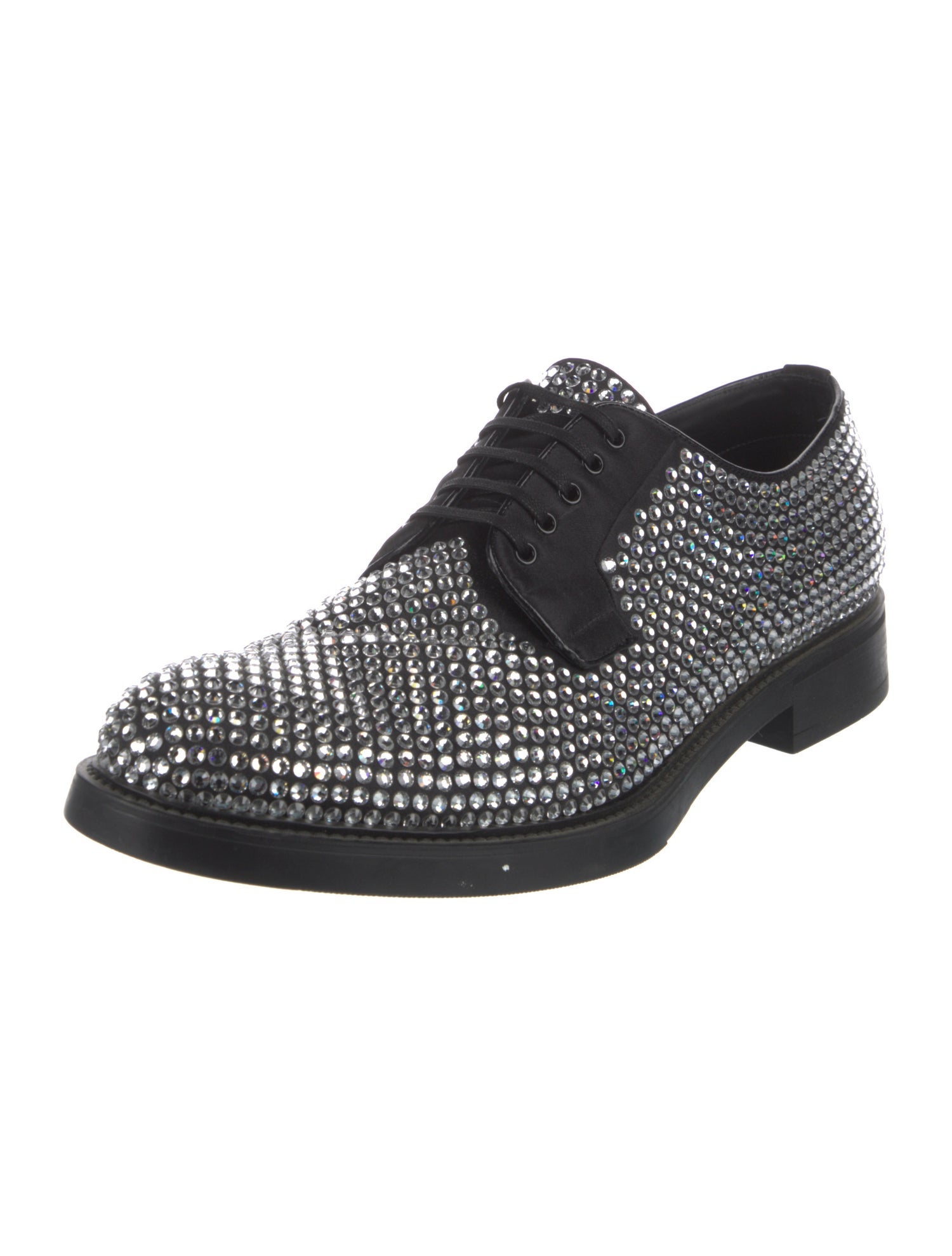 Prada Crystal Crystal Embellishments Derby Shoes