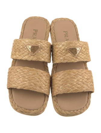 Prada Raffia Slides