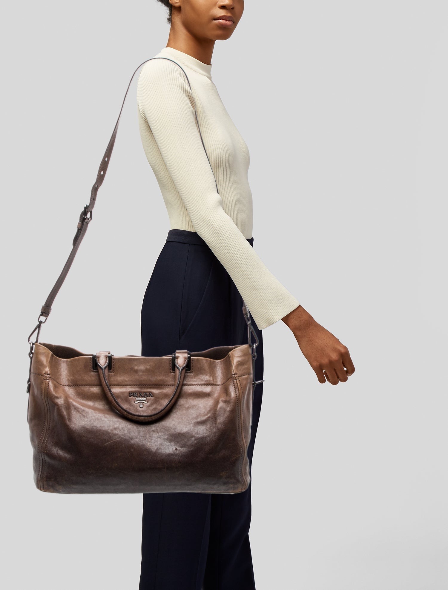 Prada Glace Calf Leather Tote