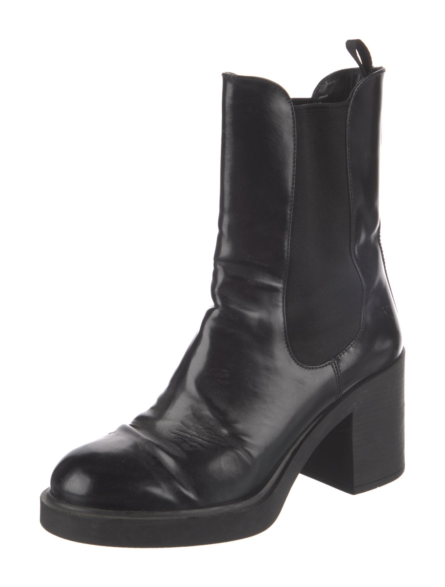 Prada Leather Chelsea Boots