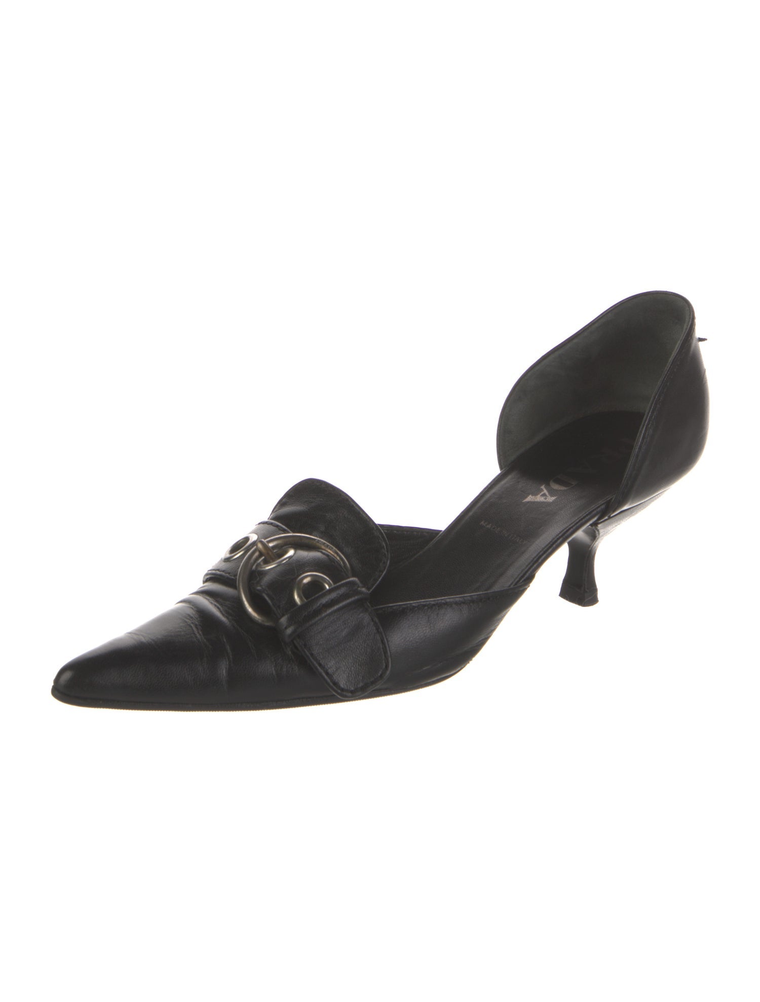 Prada Leather D'Orsay Pumps