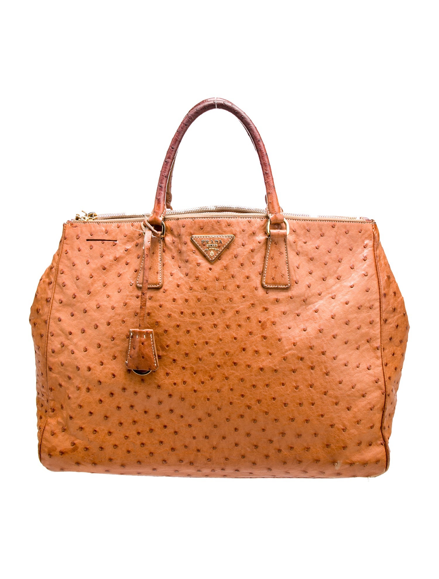 Prada Struzzo Galleria Double Zip Large