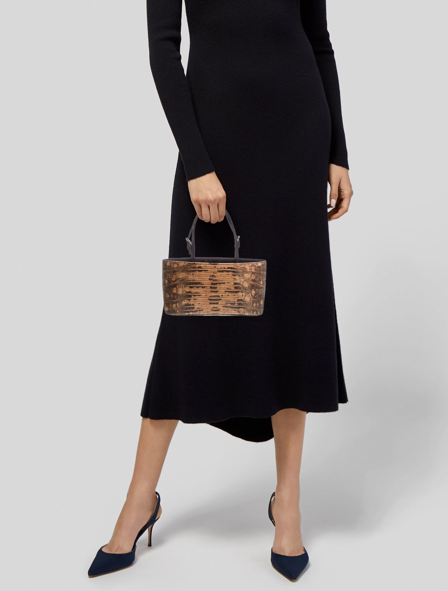 Prada Enameled Metal Triangle Top Handle Bag Vintage