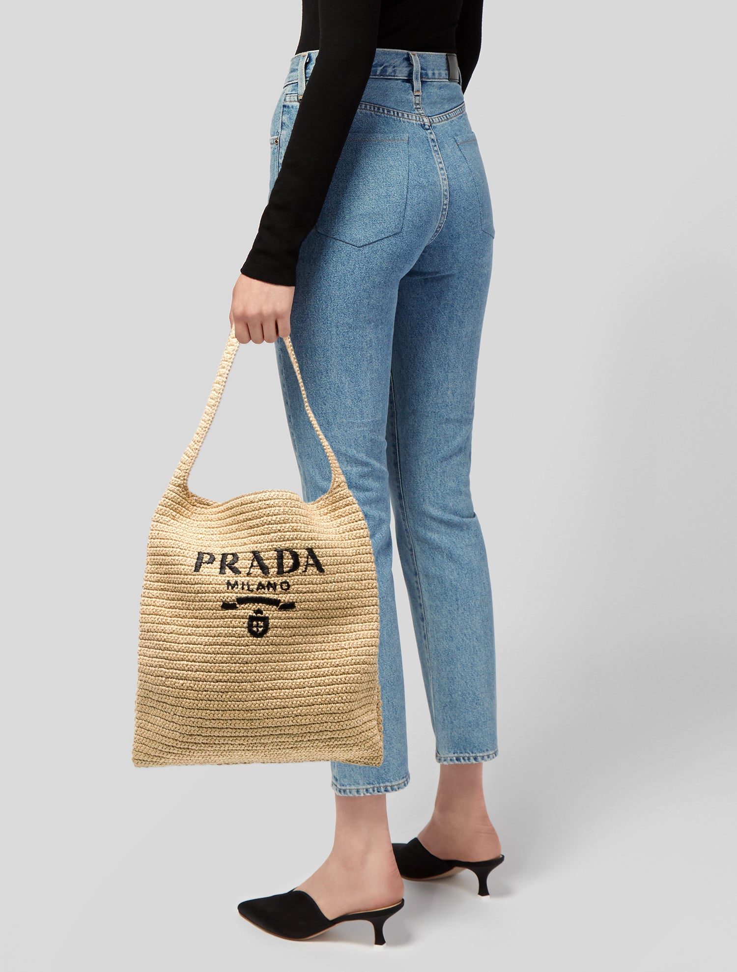 Prada Enameled Metal Triangle Hobo