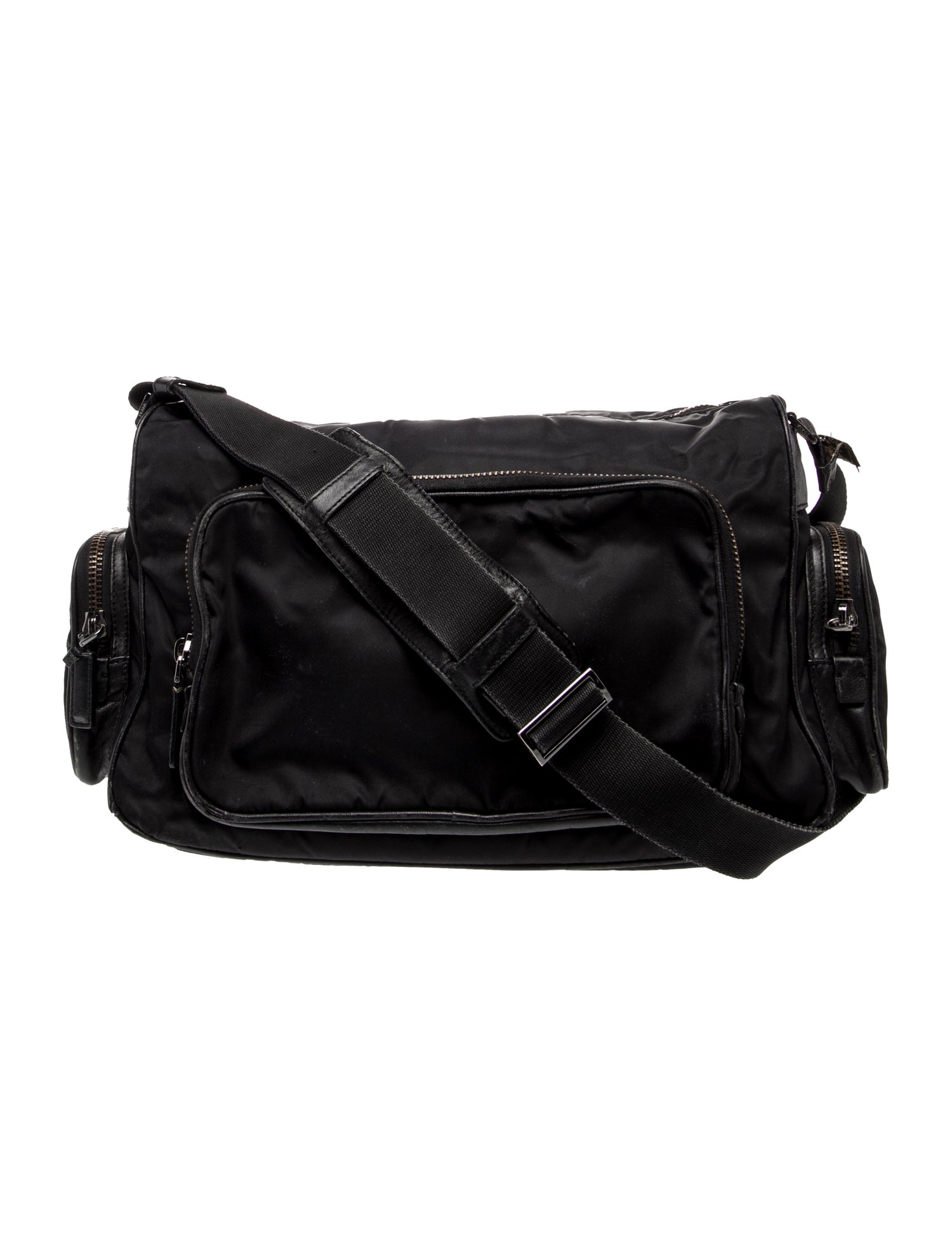 Prada Enameled Metal Triangle Messenger Bag