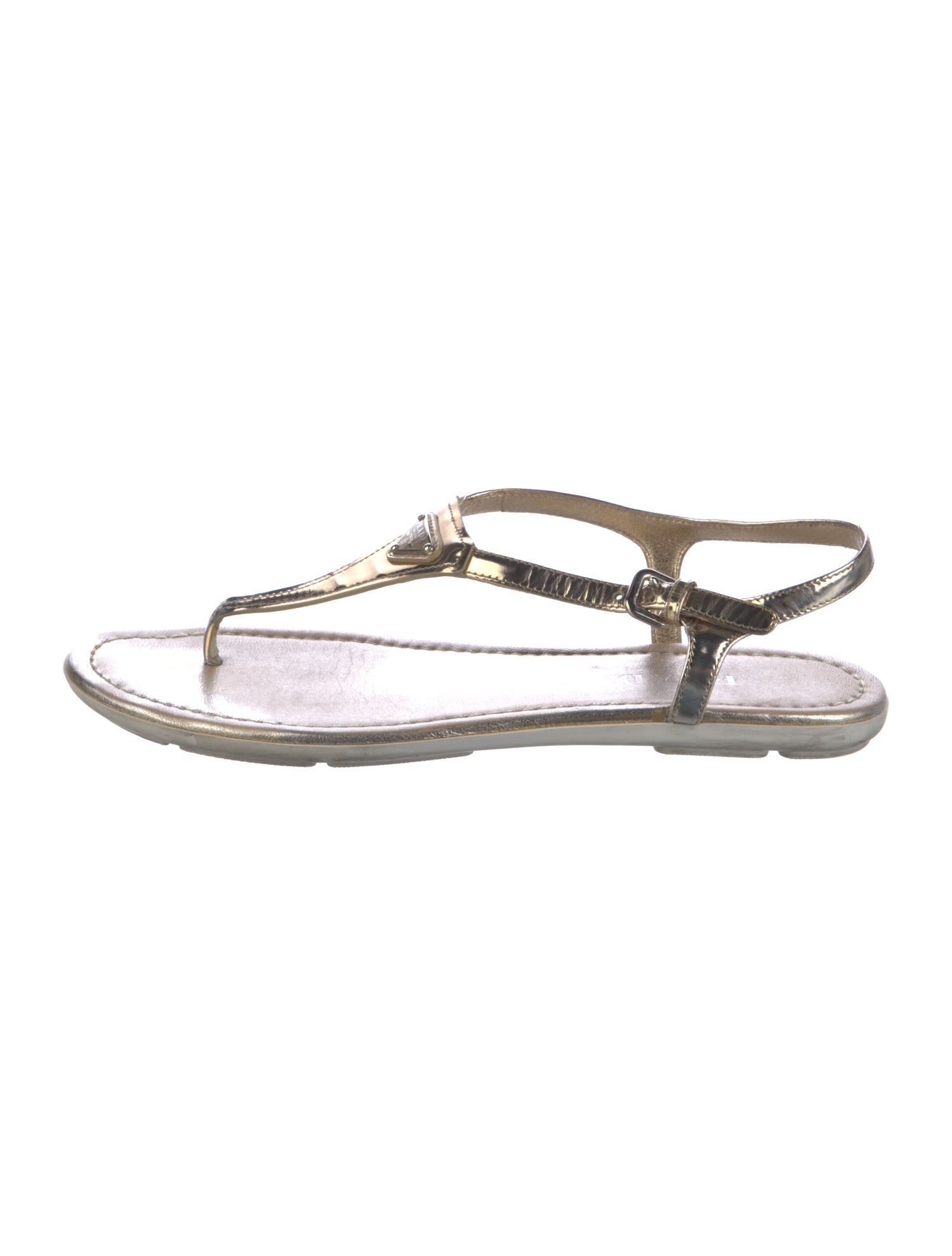 Prada Patent Leather T-Strap Sandals