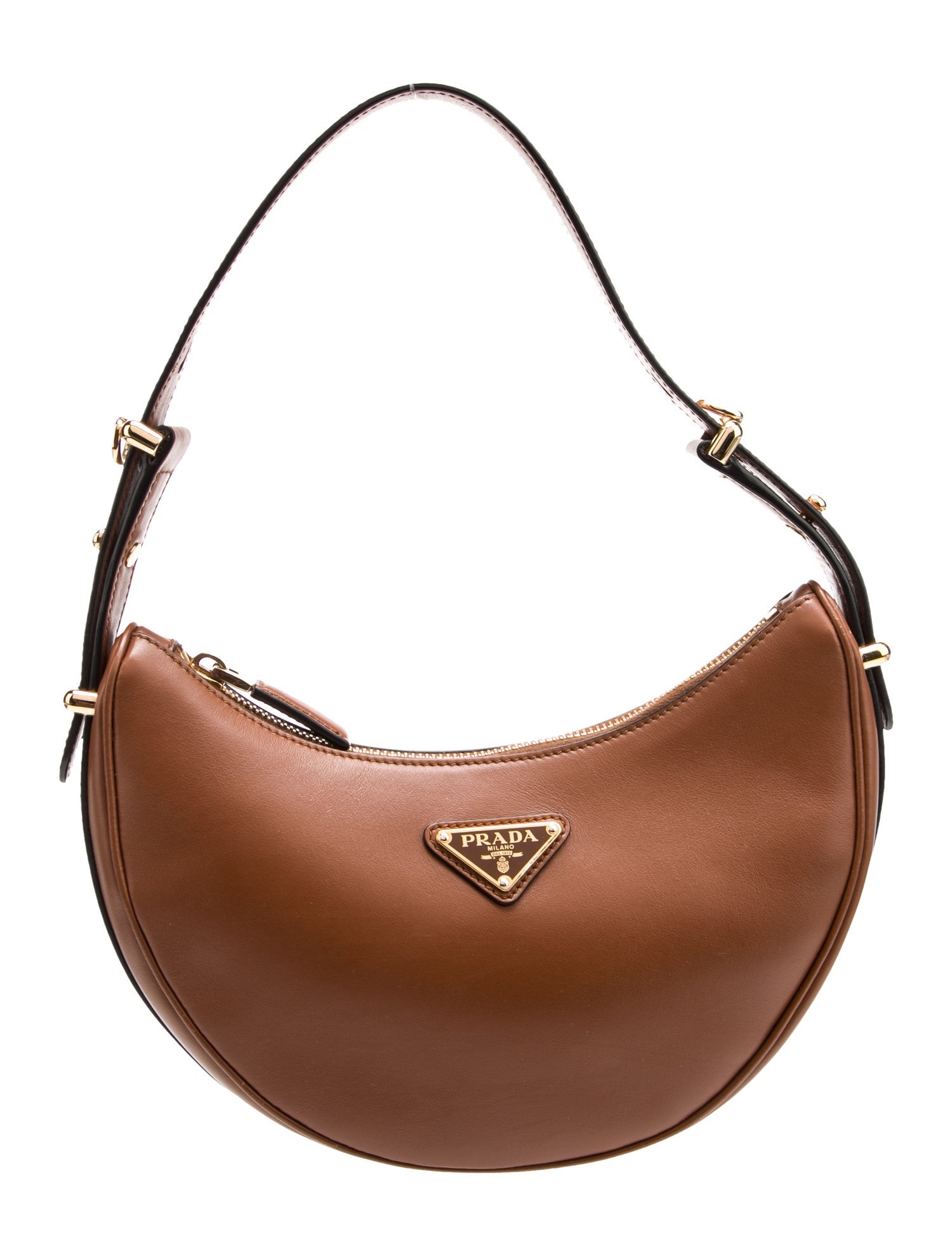 Prada Enameled Metal Triangle Arque Small