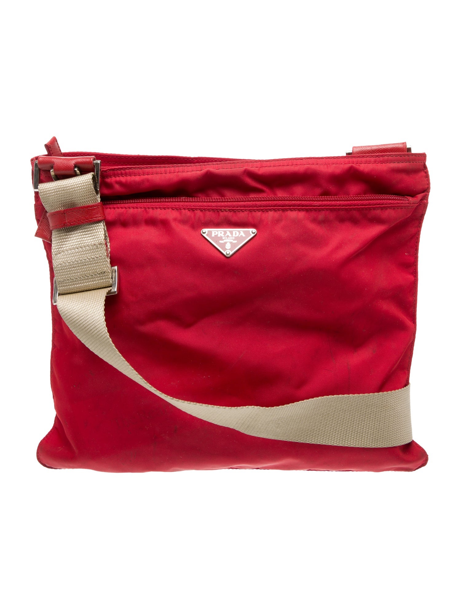 Prada Enameled Metal Triangle Portfolio