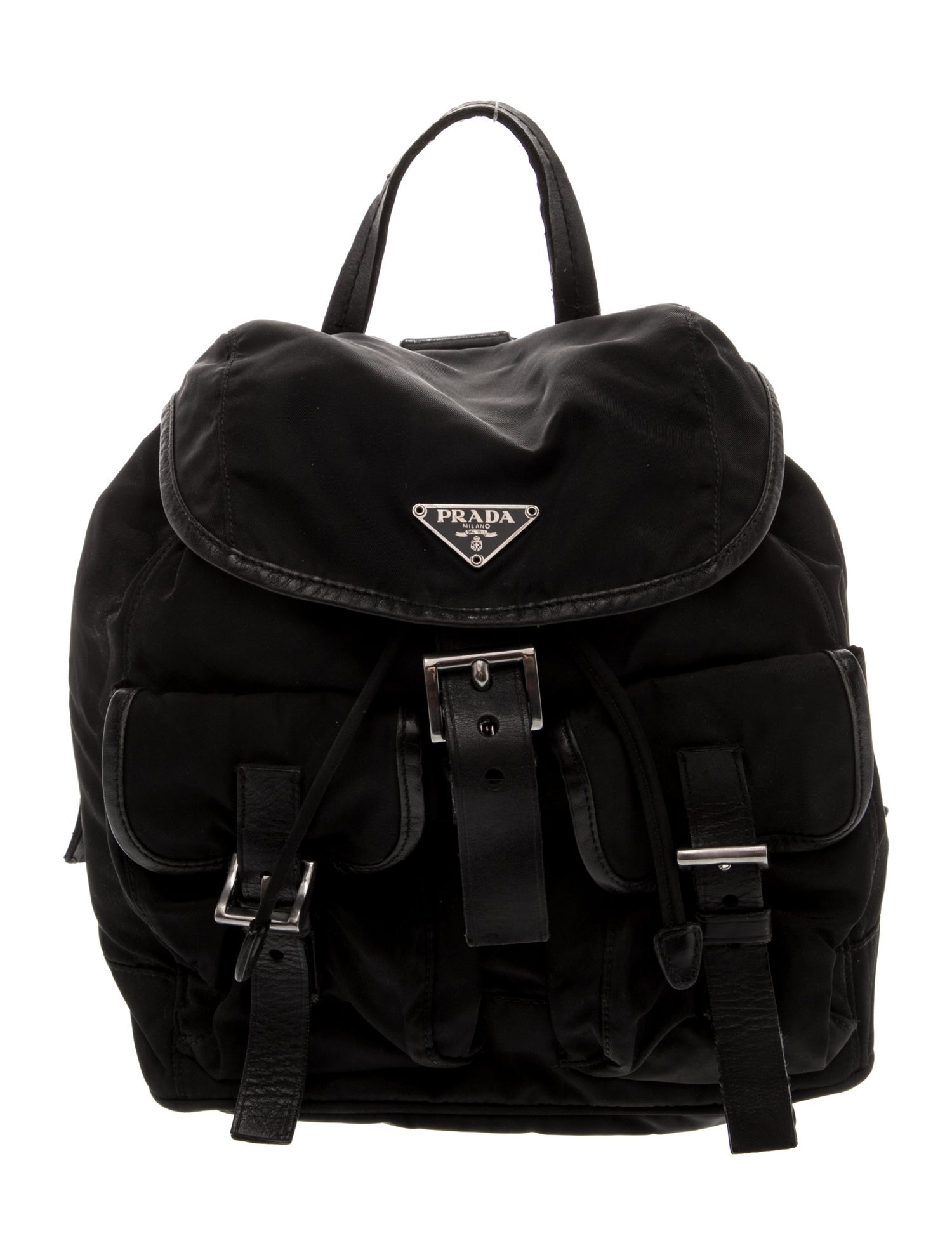 Prada Enameled Metal Triangle Backpack Vintage