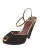 Prada Suede Leather Trim Embellishment Slingback Pumps