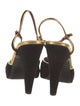 Prada Suede Leather Trim Embellishment Slingback Pumps
