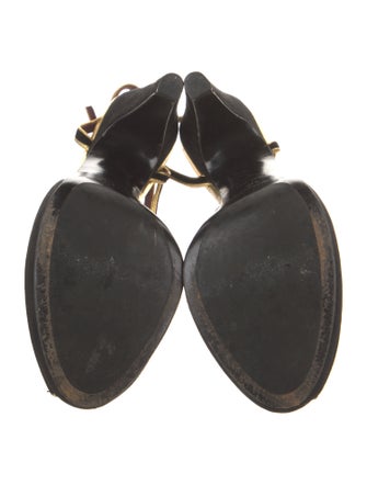 Prada Suede Leather Trim Embellishment Slingback Pumps