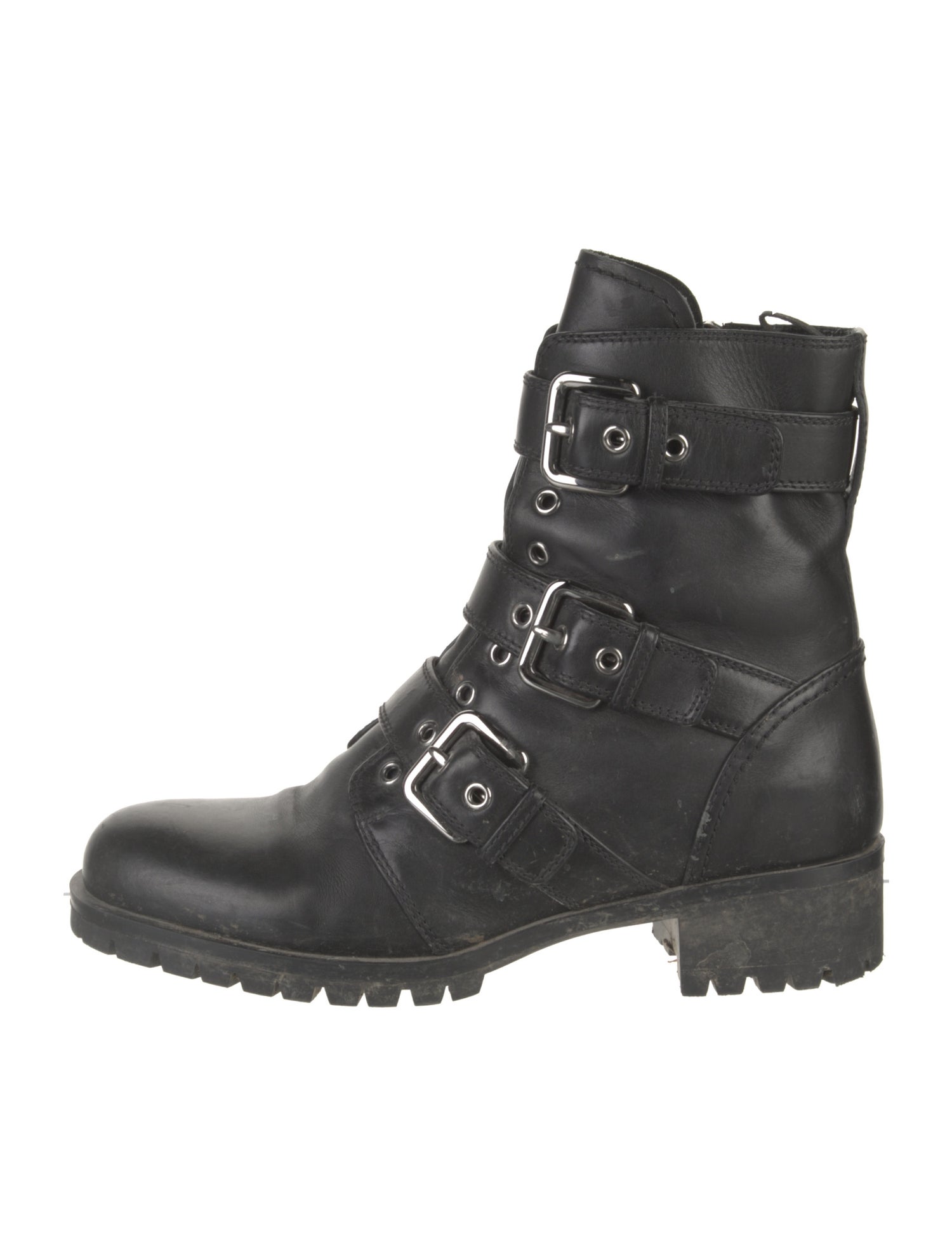 Prada Leather Combat Boots