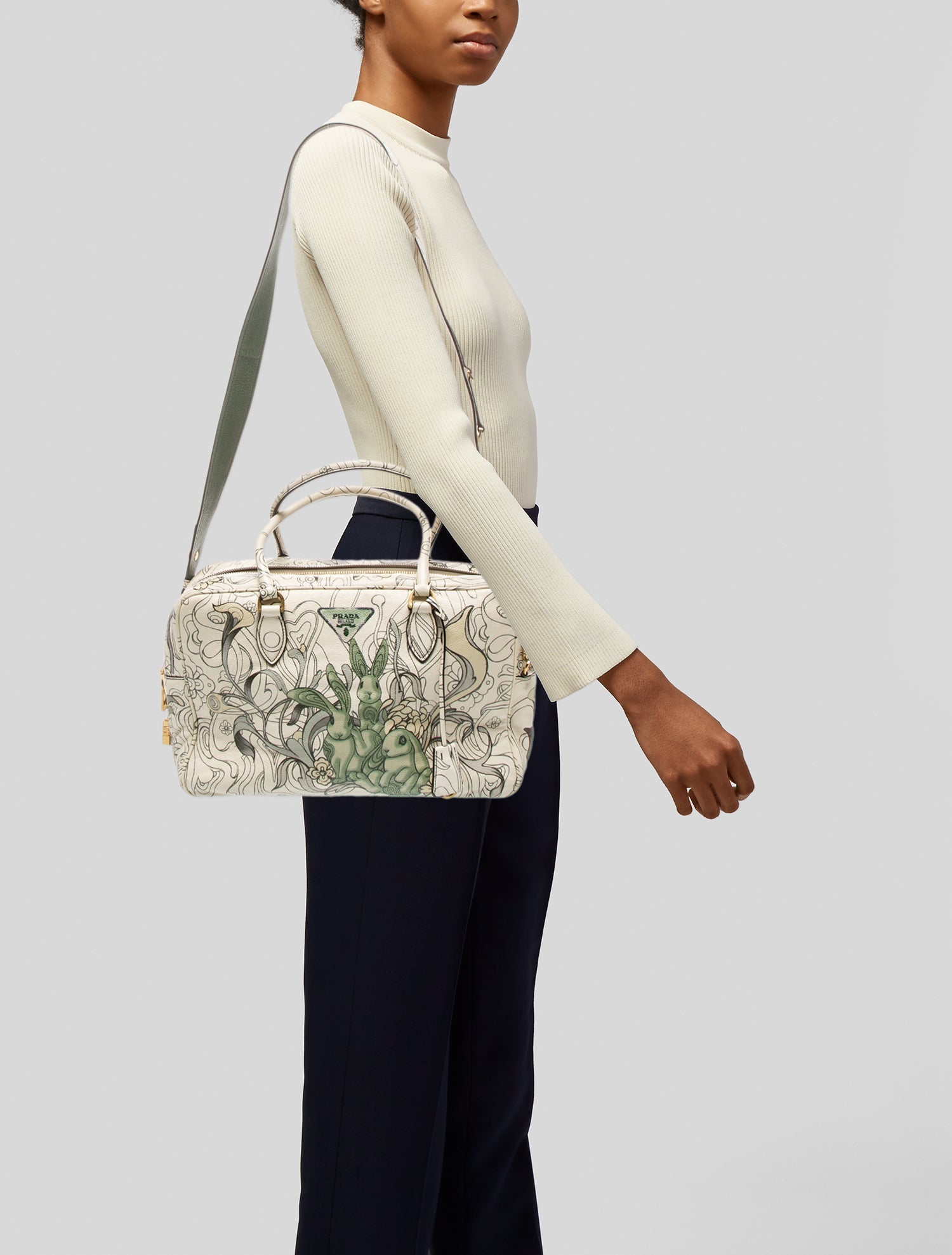 Prada Signature Rabbit Bauletto