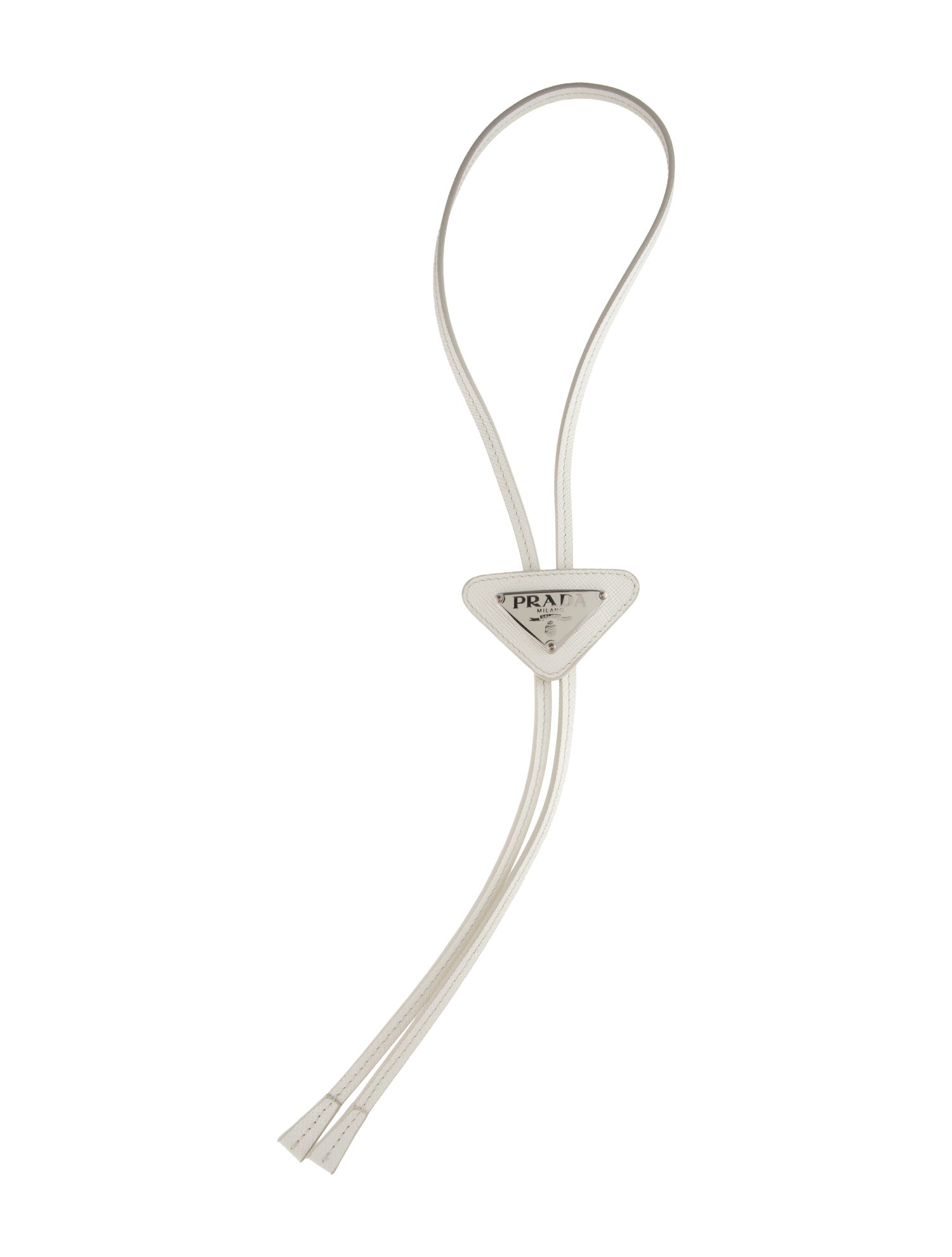 Prada Leather Saffiano Bolo Tie Necklace