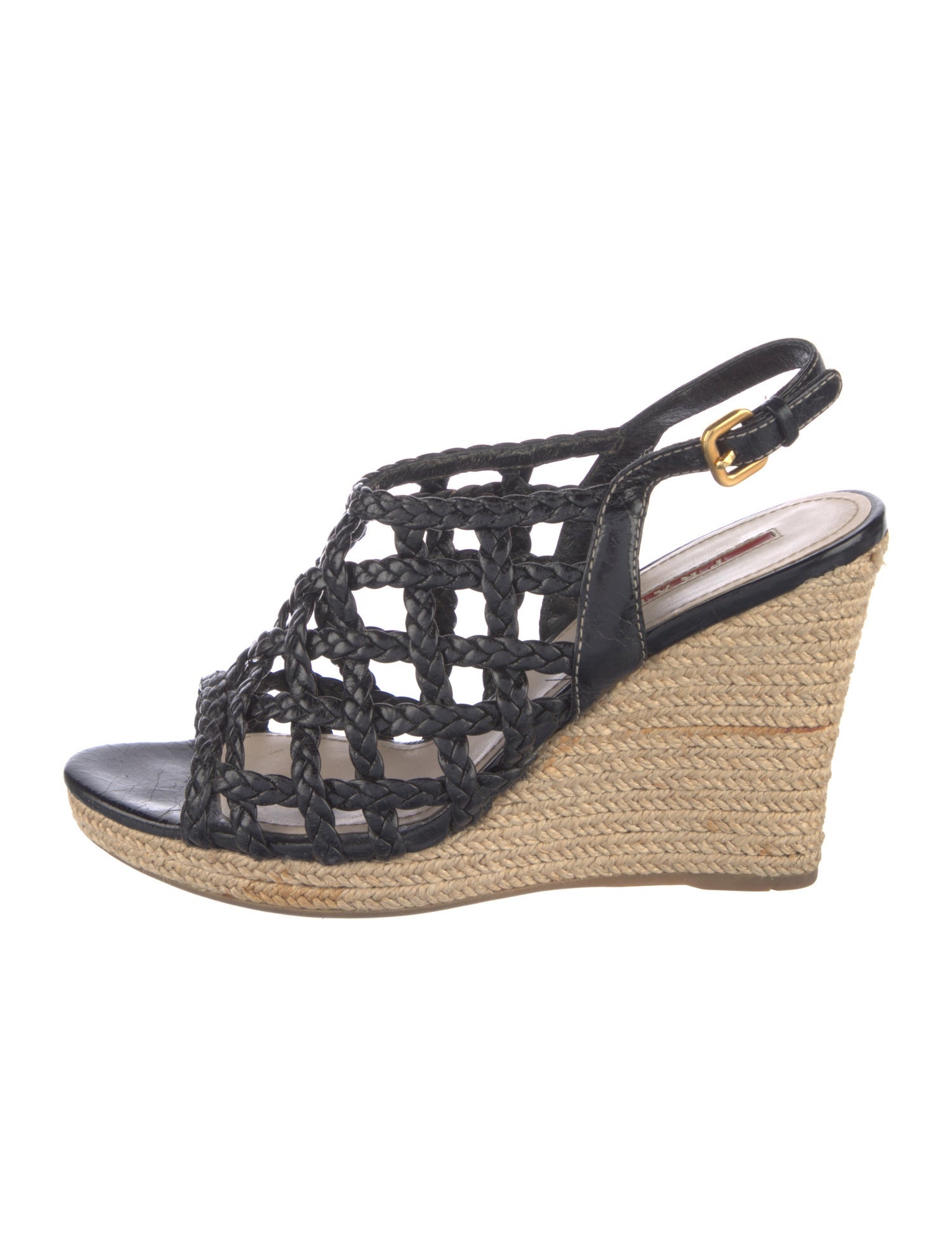 Prada Leather Braided Accents Espadrilles