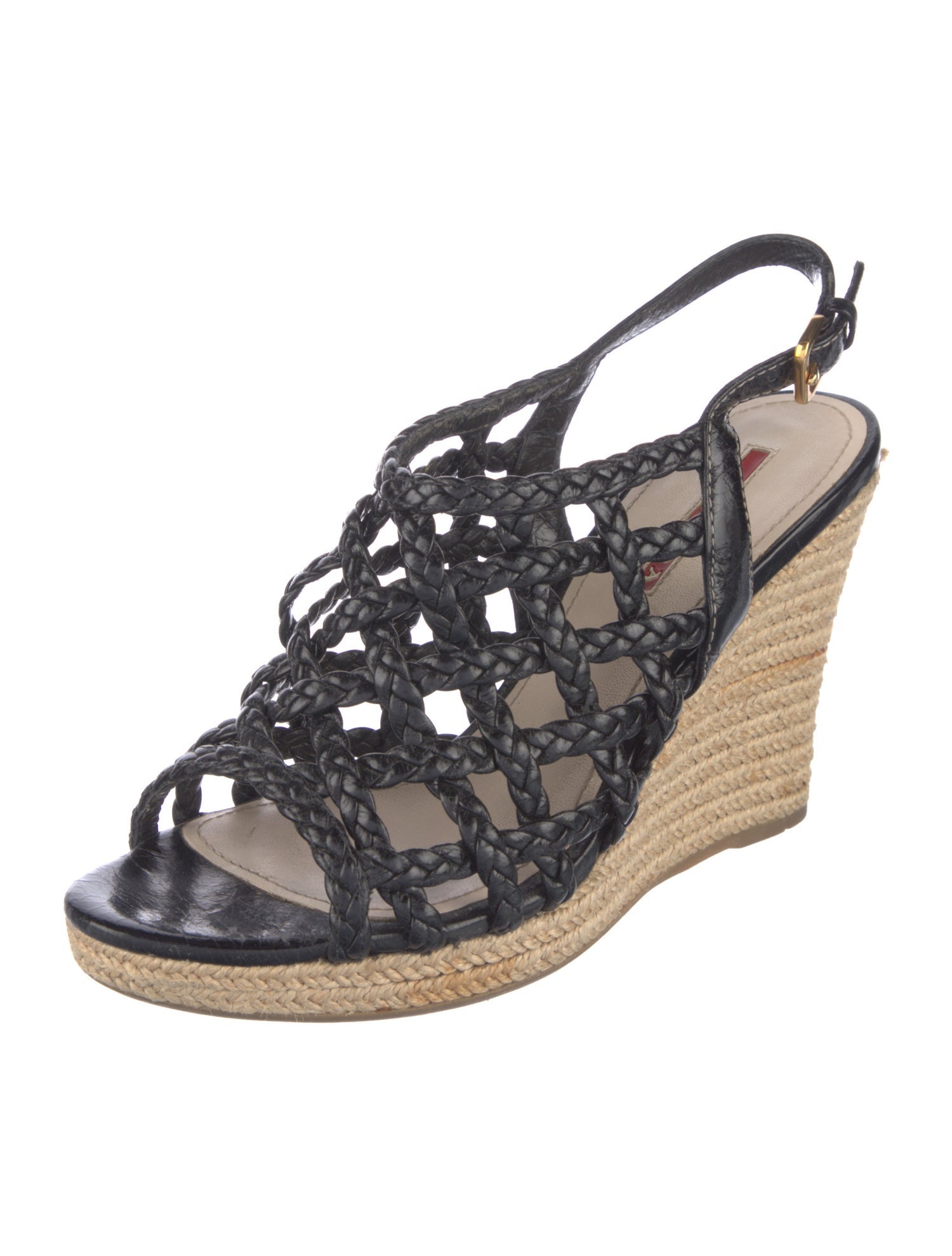 Prada Leather Braided Accents Espadrilles