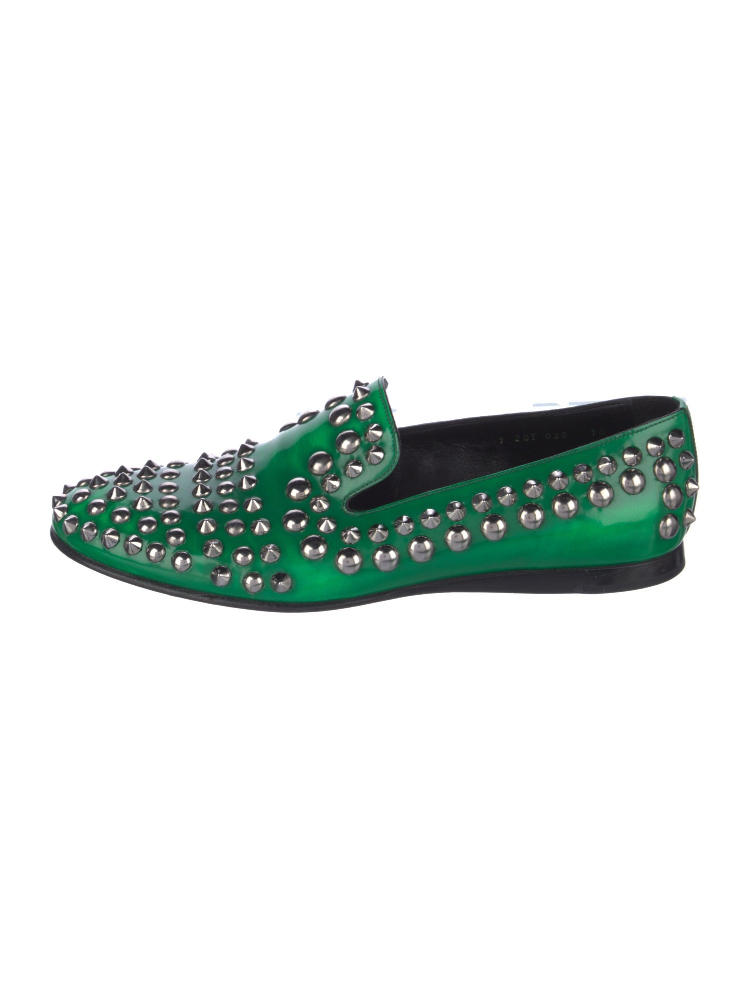Prada Leather Studded Accents Loafers