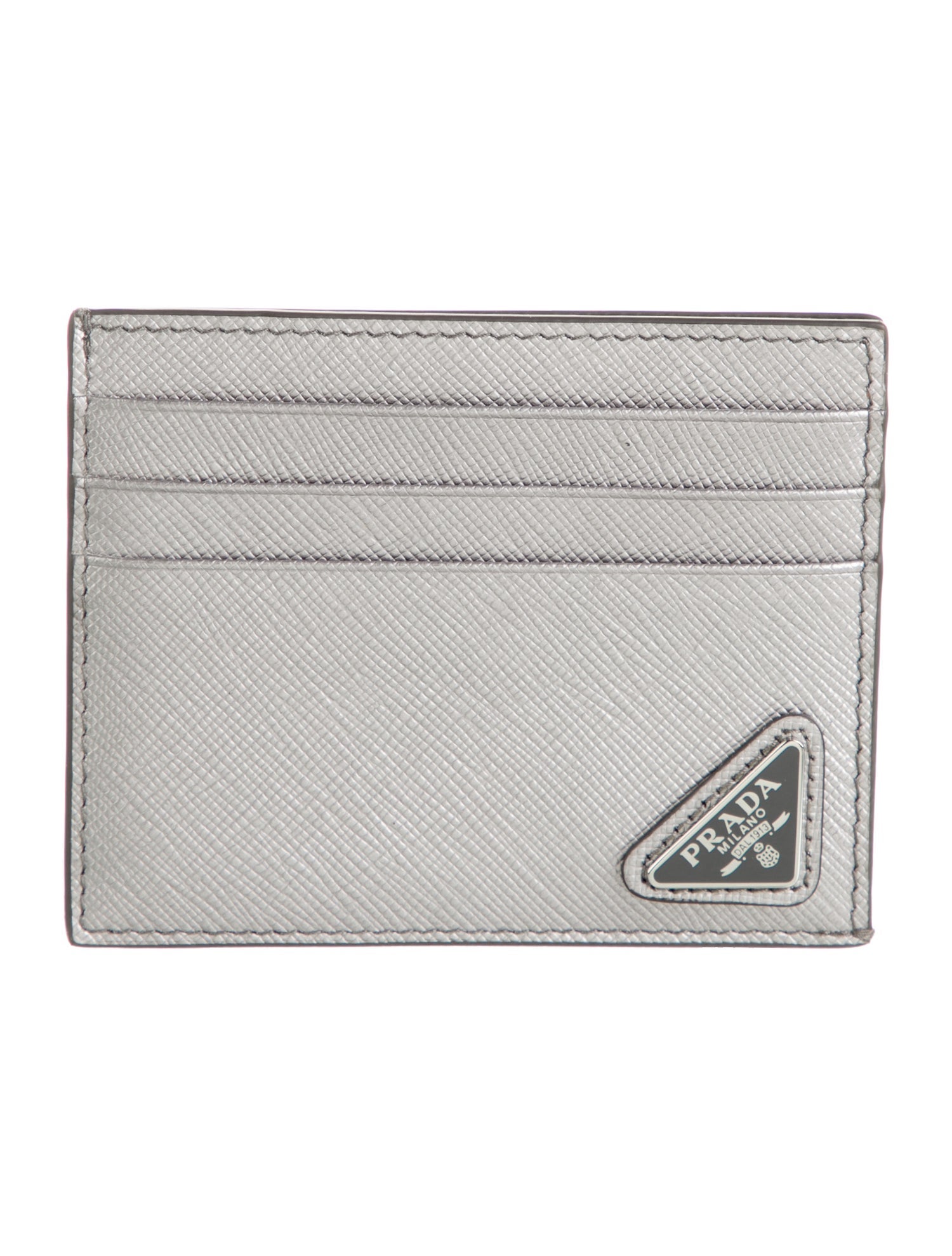 Prada Saffiano Triangle Leather Wallet