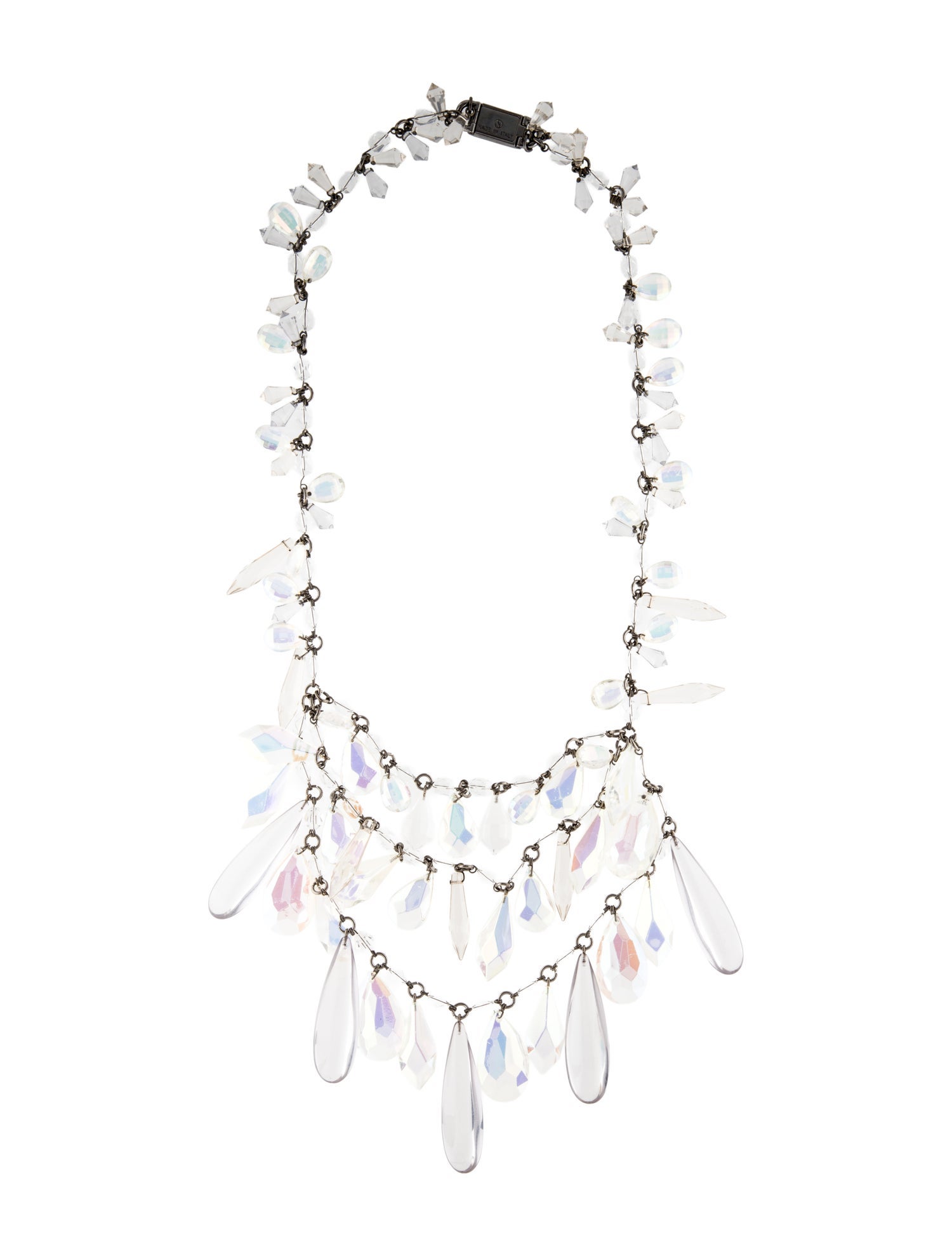 Prada Plexiglass & Crystal Multistrand Necklace