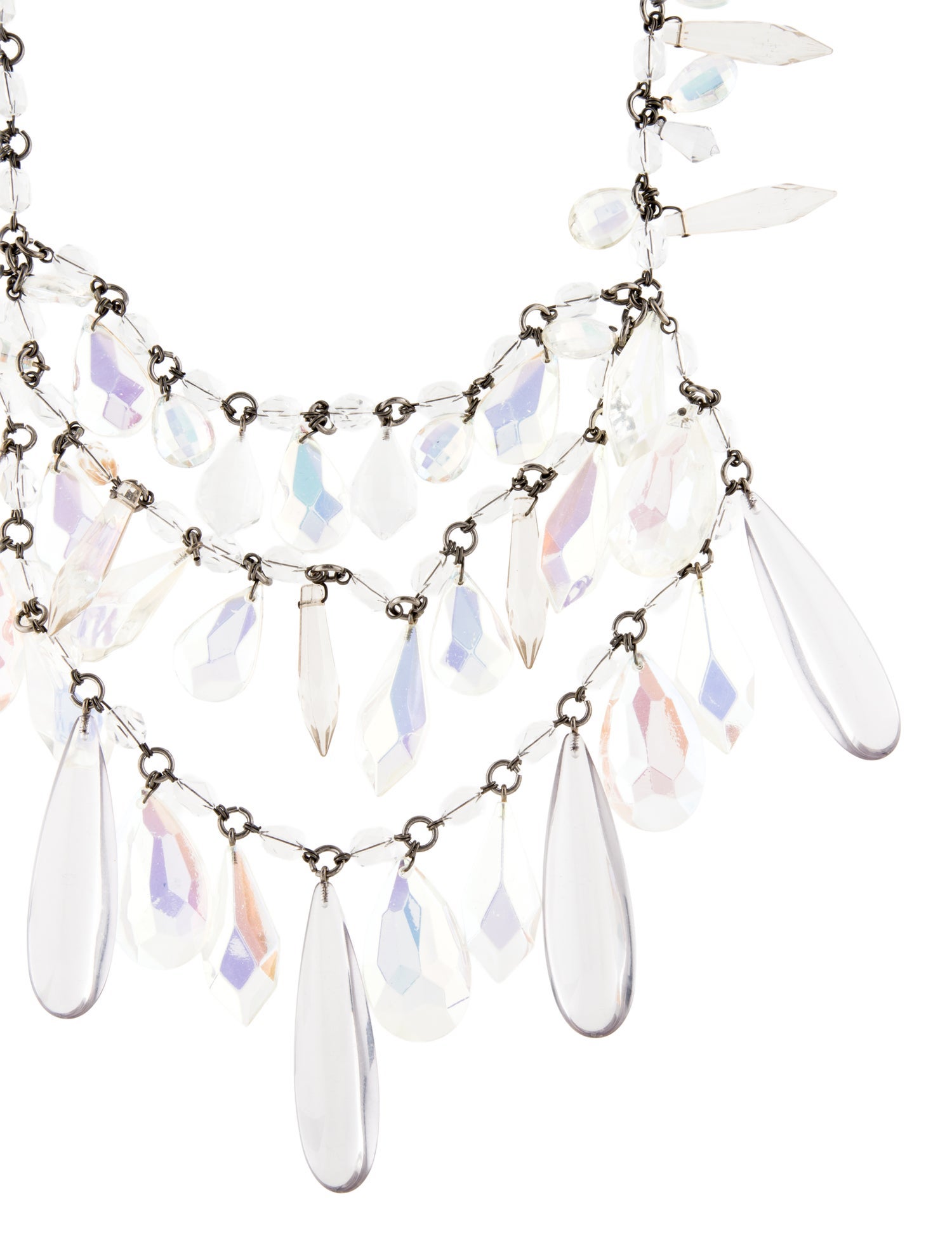 Prada Plexiglass & Crystal Multistrand Necklace