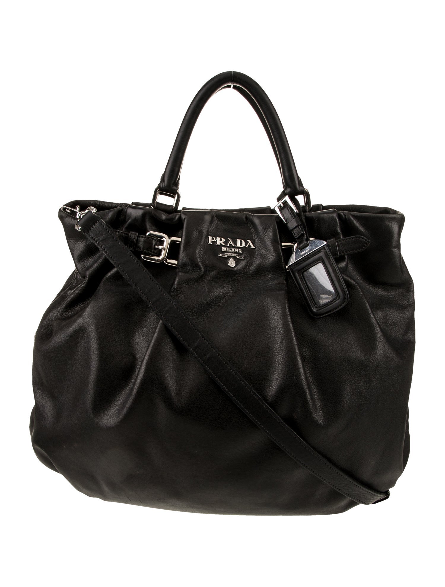 Prada Soft Calf Leather Top Handle Bag