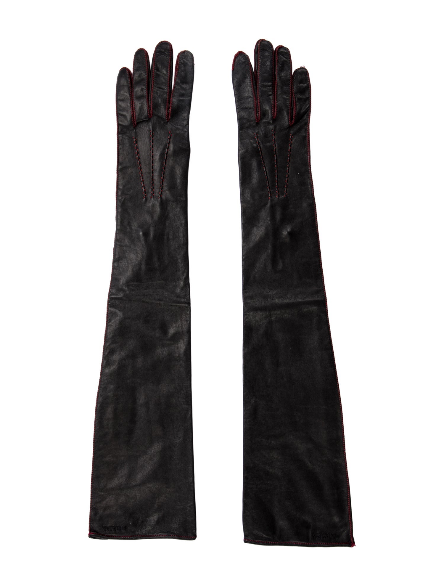 Prada leather arm gloves