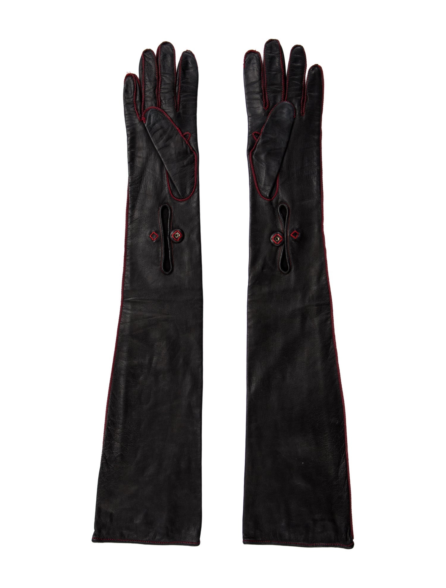 Prada leather arm gloves