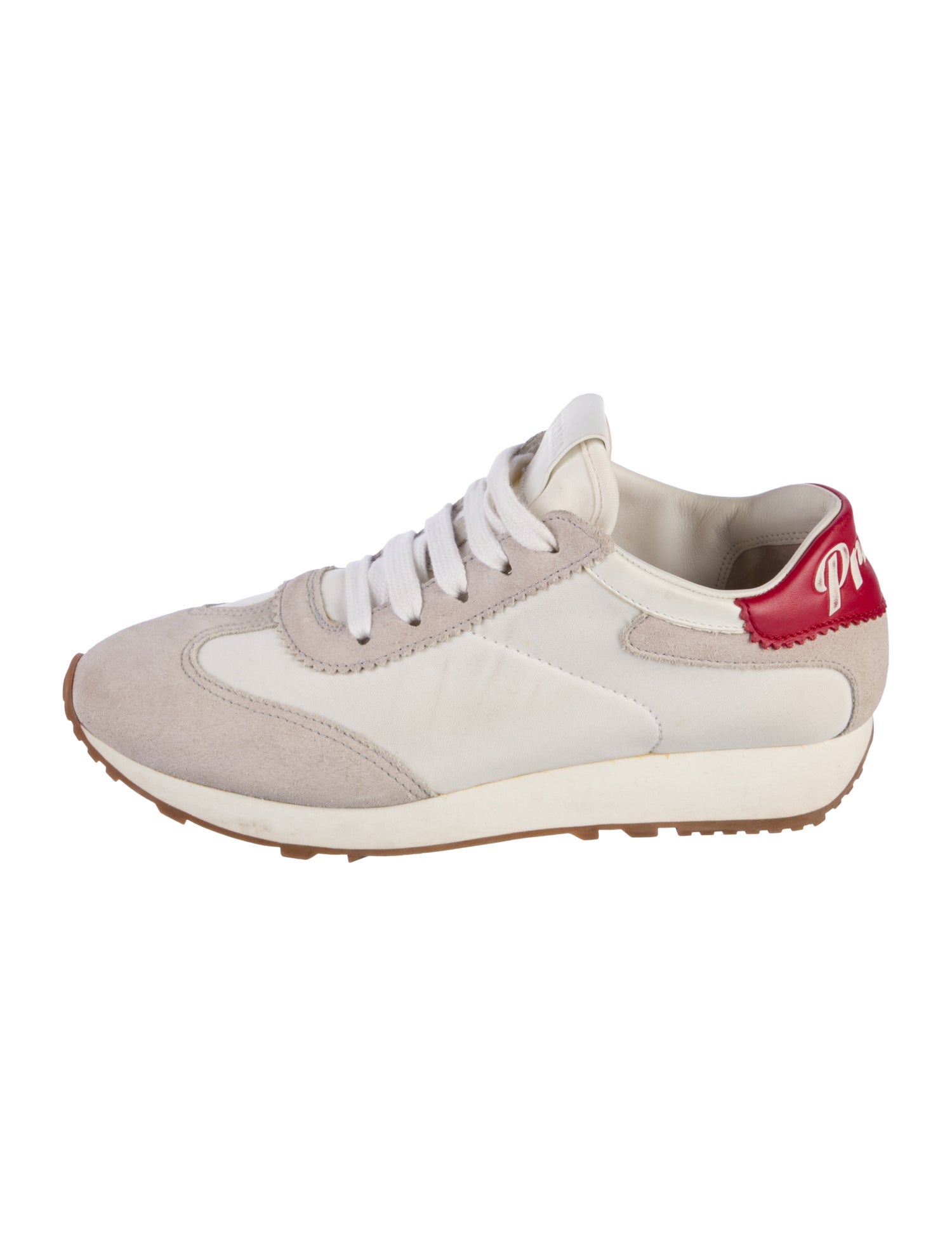 Prada Leather Colorblock Pattern Sneakers