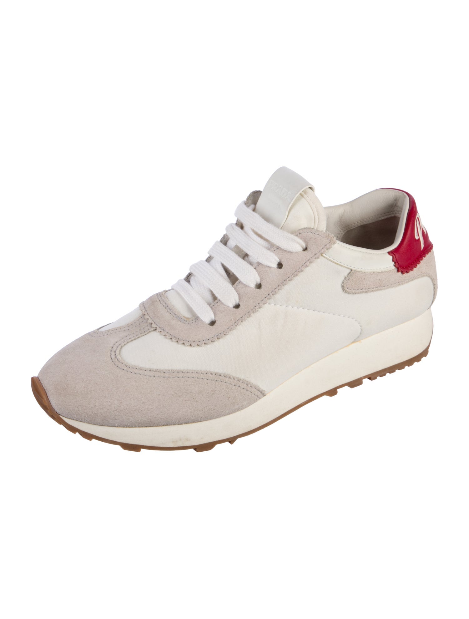 Prada Leather Colorblock Pattern Sneakers