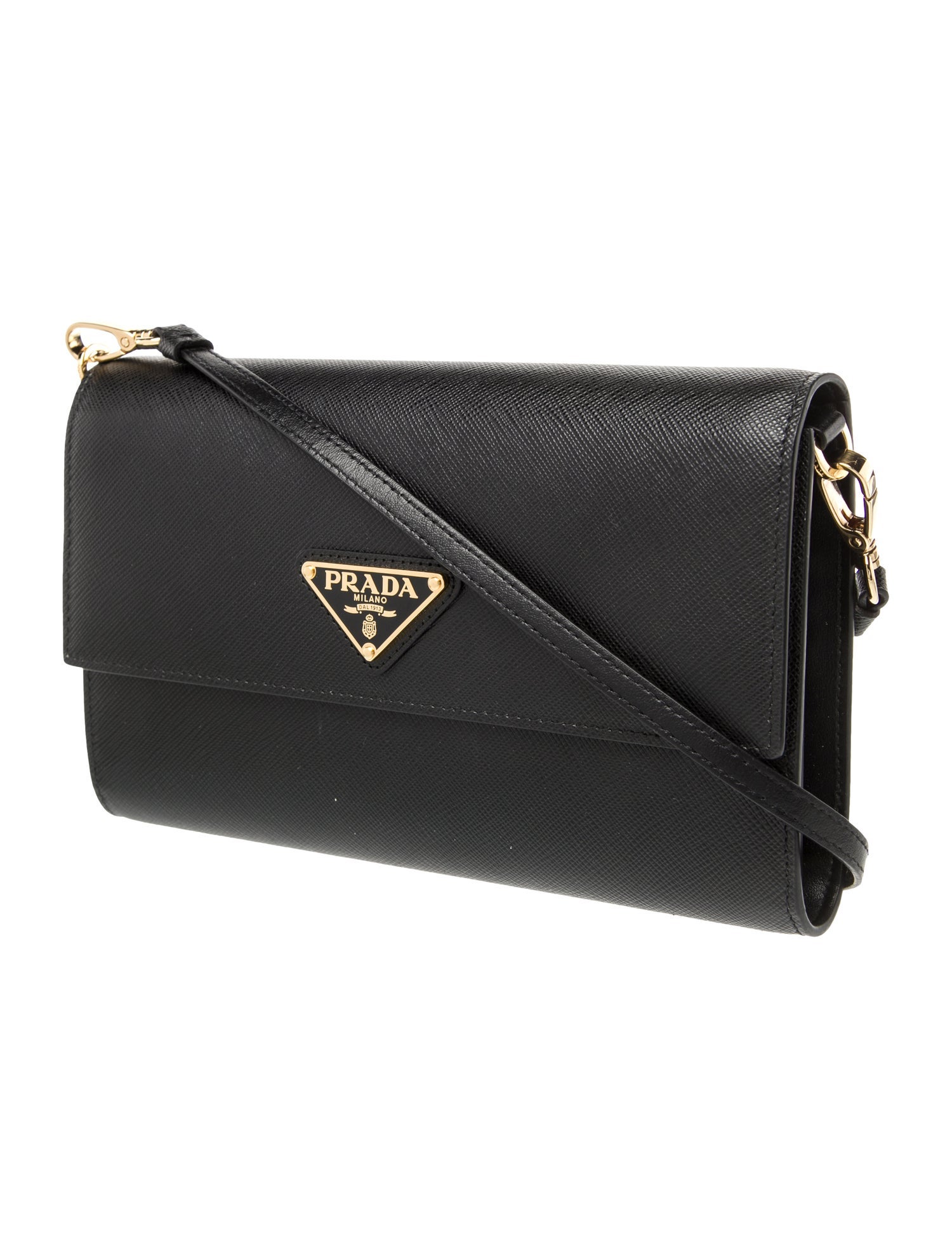 Prada Enameled Metal Triangle Metal